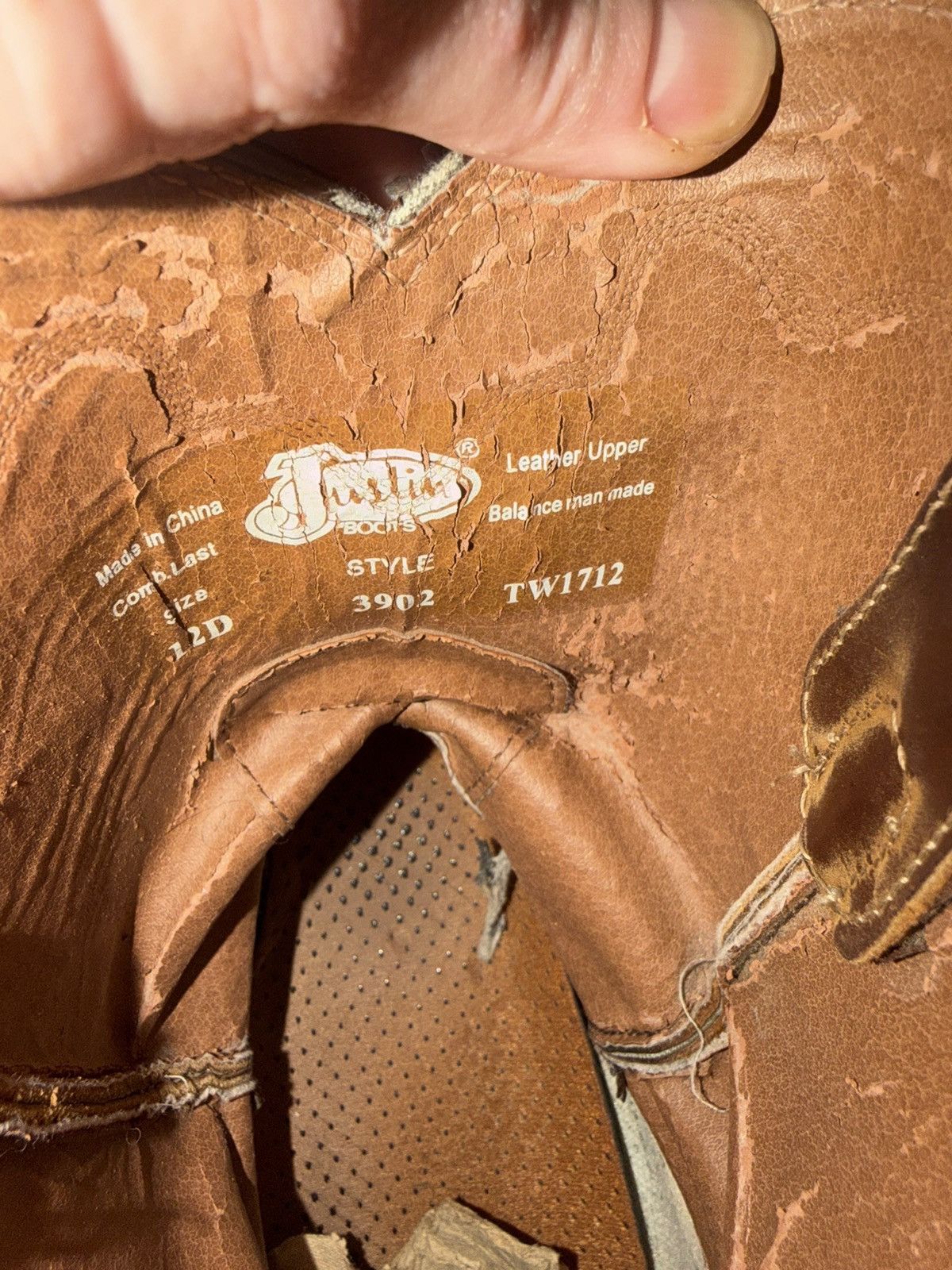 Justin Boots Justin Boots 3902 Mens Jeb Western Cowboy Boots Mid Calf 12D Size US 12 / EU 45 - 7 Thumbnail