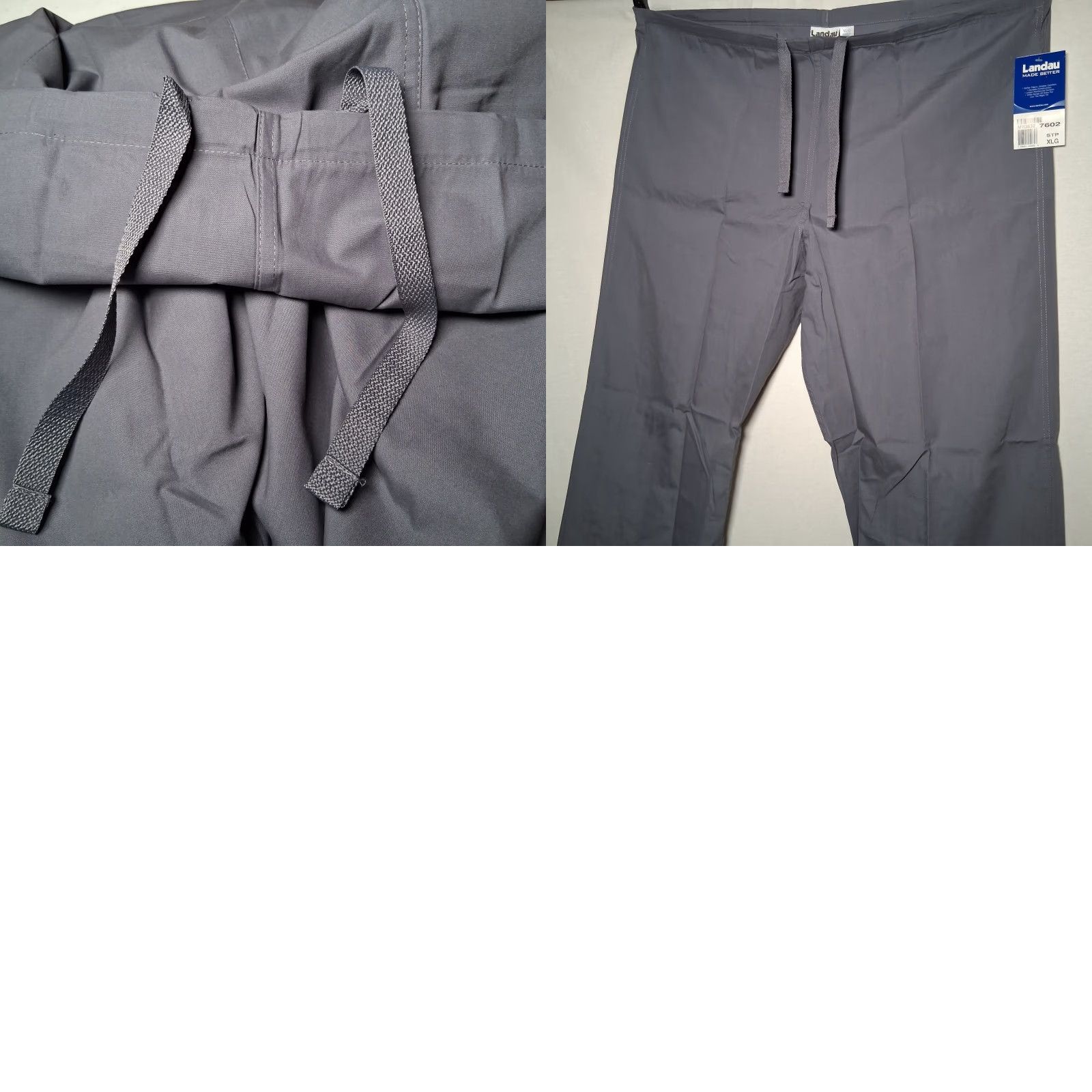 Vintage Landau Scrub Pants Women XL Gray Drawstring Workwear M113832 7602 STP Medical Solid Polyester Cotton Blend Unisex Size US 36 / EU 52 - 8 Thumbnail