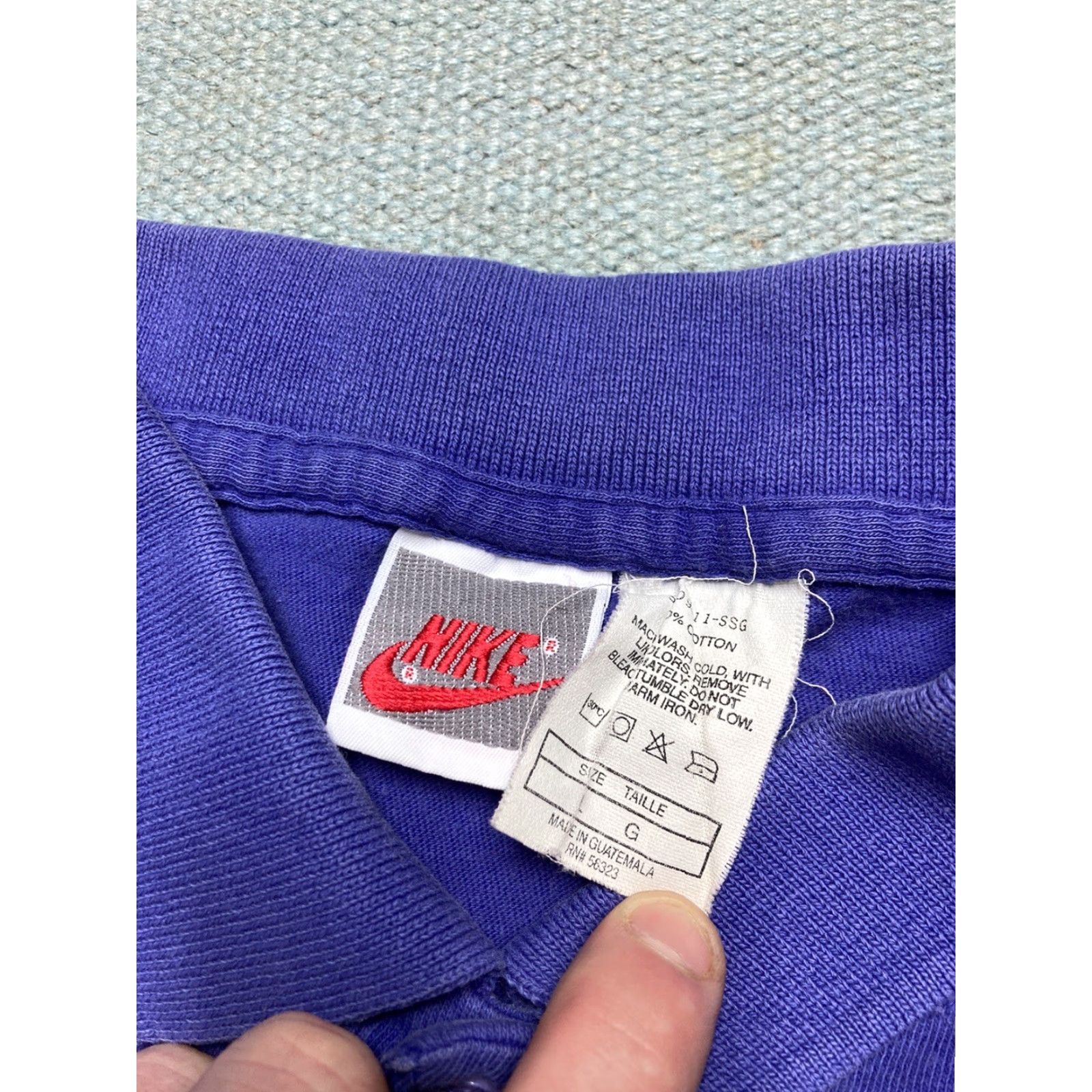 Nike VINTAGE Nike Polo Shirt 90s Purple Swoosh Men L Shirt Size US L / EU 52-54 / 3 - 3 Thumbnail