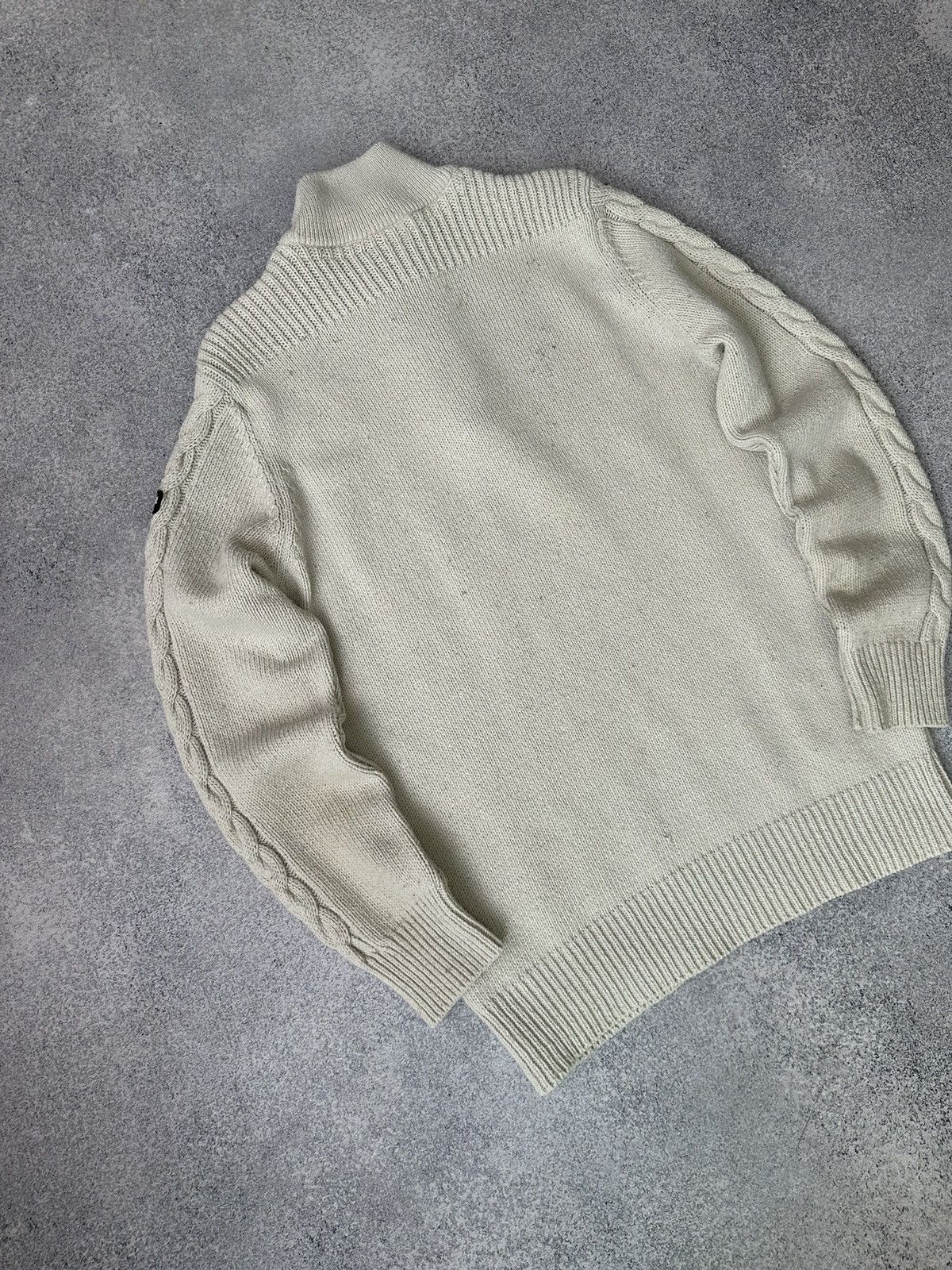 Schott × Vintage Vintage Schott Beige 1/4 Zip Knitted Sweater Size US L / EU 52-54 / 3 - 11 Thumbnail