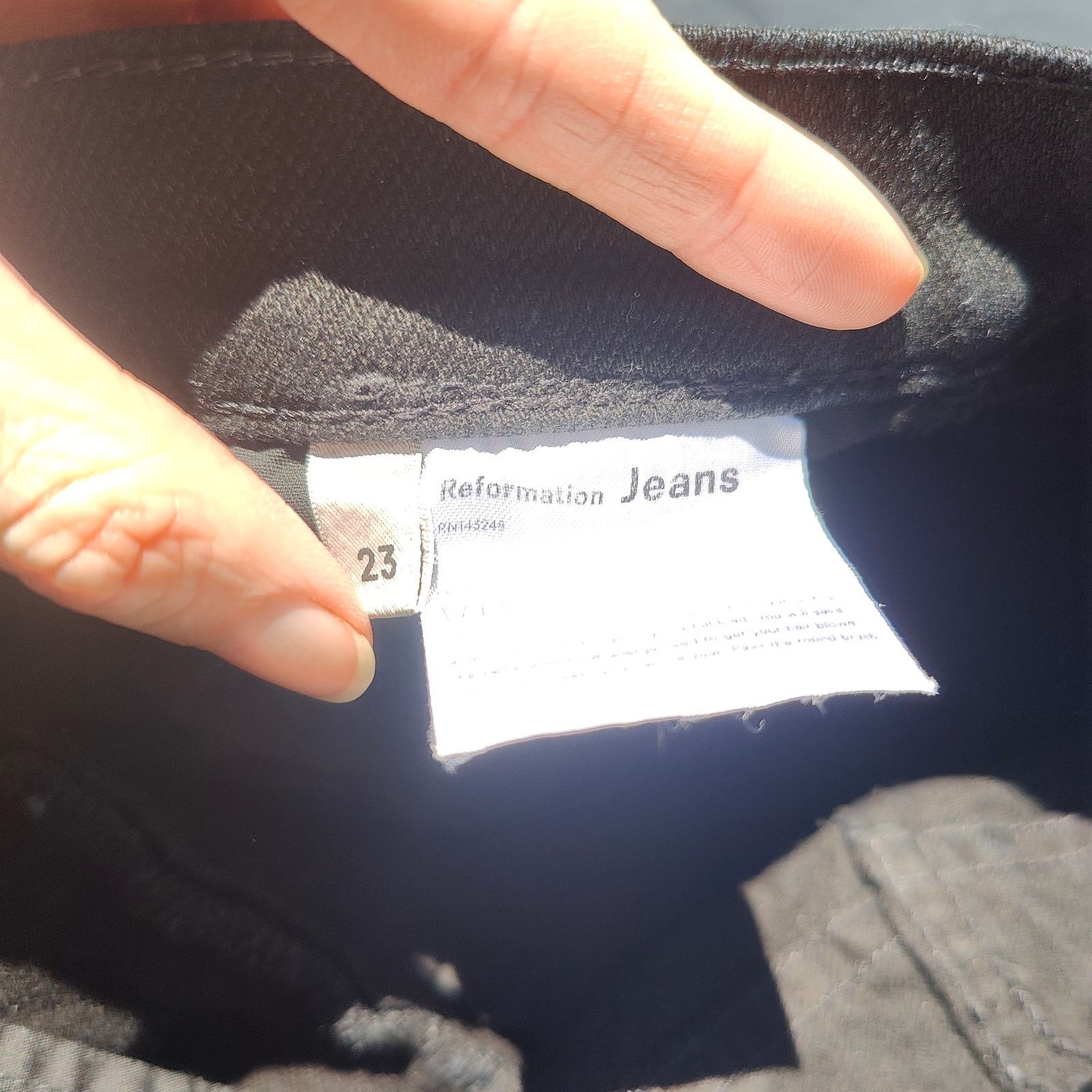 Reformation Reformation Liza High Rise Straight Jeans Womens 23 Black Size 23" - 7 Thumbnail