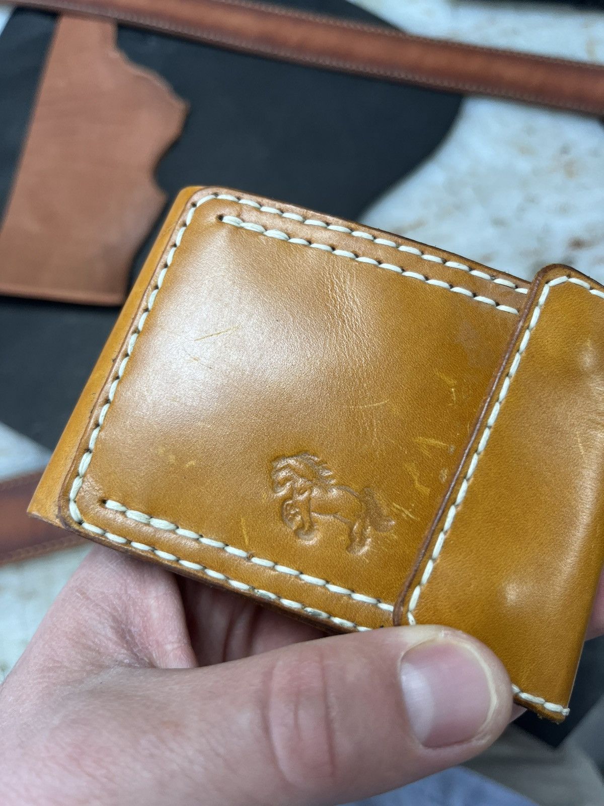 Other Handmade Leather Wallet Card Holder Brown Slim Bifold Craft Size ONE SIZE - 11 Thumbnail
