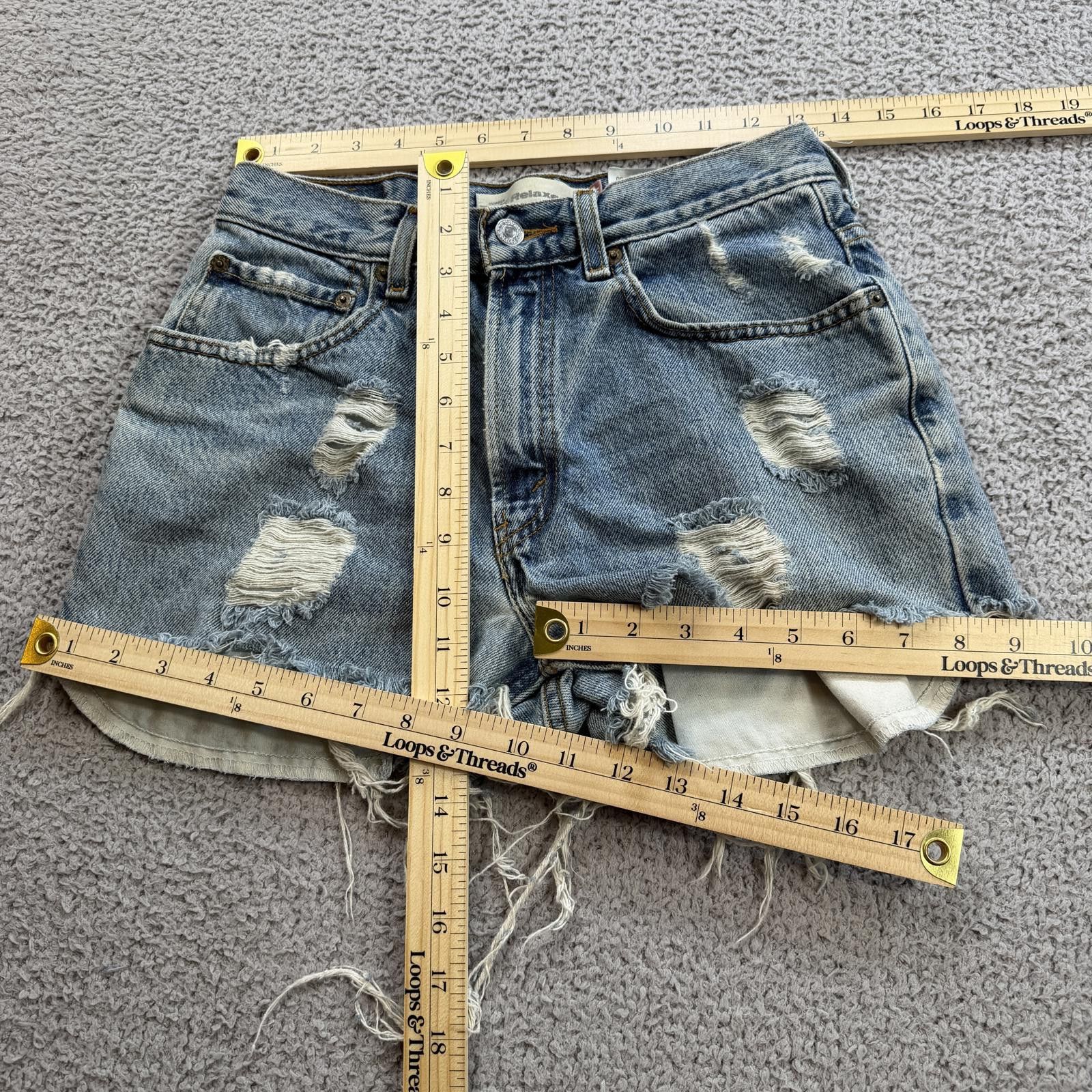 Levi's Vintage Levis 550 Distressed Denim Cutoff Jean Shorts Y2K 29 Size 29" - 3 Thumbnail