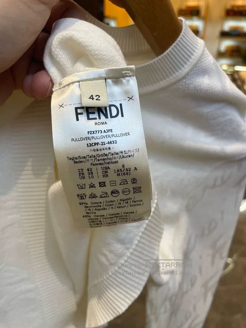 Fendi Fendi White Long Sleeve Knit Top Size S / US 4 / IT 40 - 4 Thumbnail