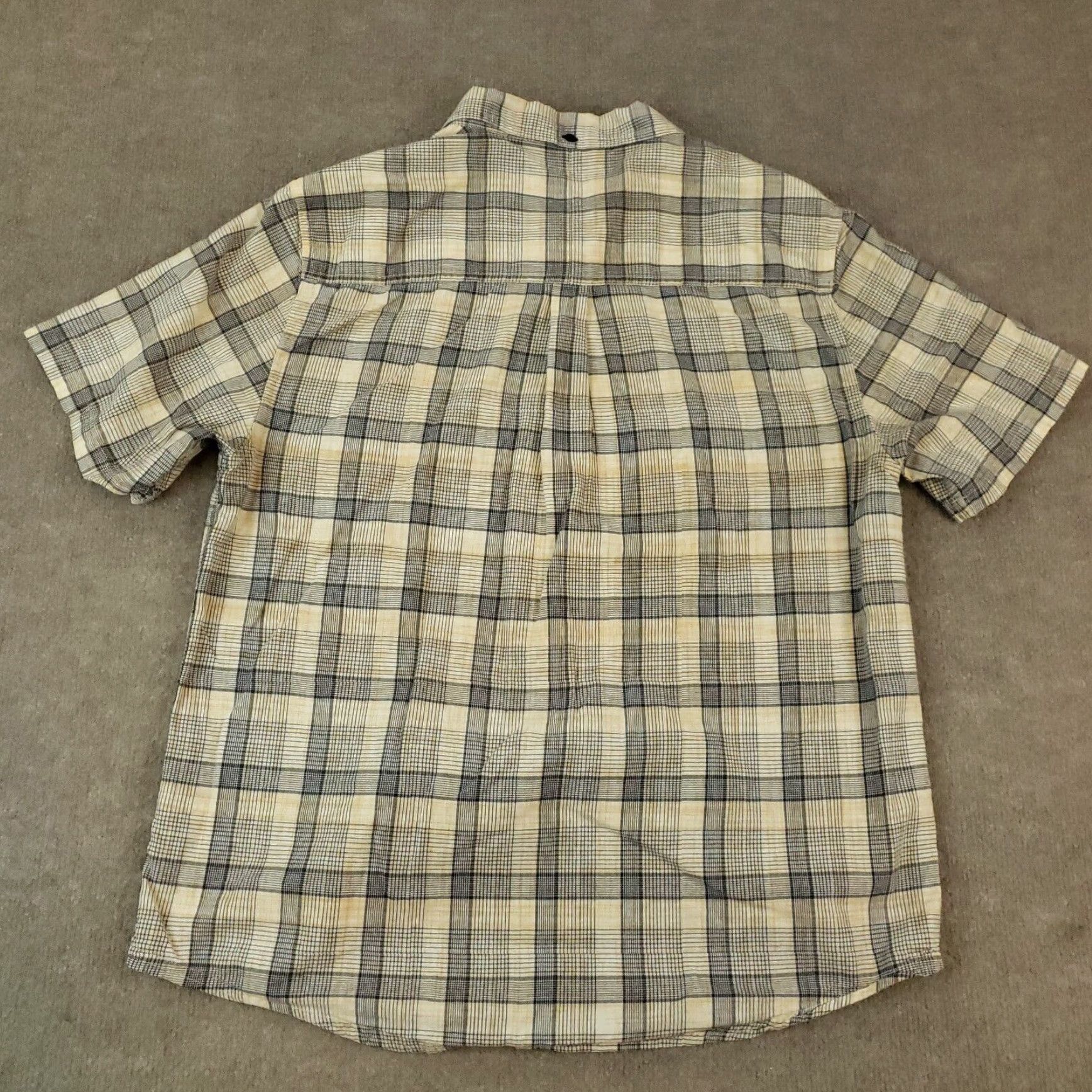 Vintage Horny Toad Button Up Shirt Mens Extra Large Beige Gray Plaid Short Sleeve Casual Size US XL / EU 56 / 4 - 7 Thumbnail