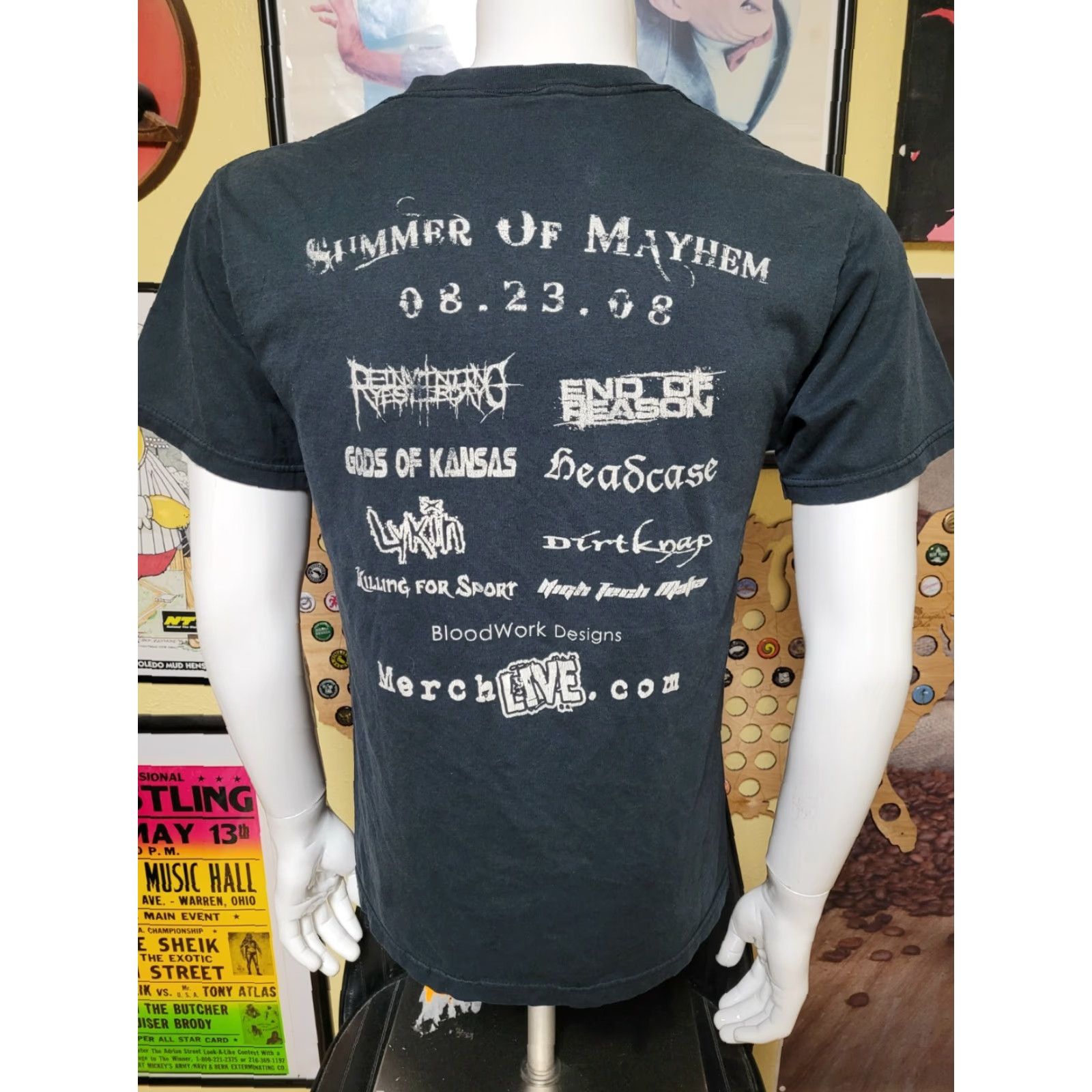 Fruit Of The Loom Summer Of Mayhem T Shirt Black M Mens Graphic Tee Fruit of the Loom End Of Reason Kalamazoo MI 2008 90s style Size US M / EU 48-50 / 2 - 2 Thumbnail
