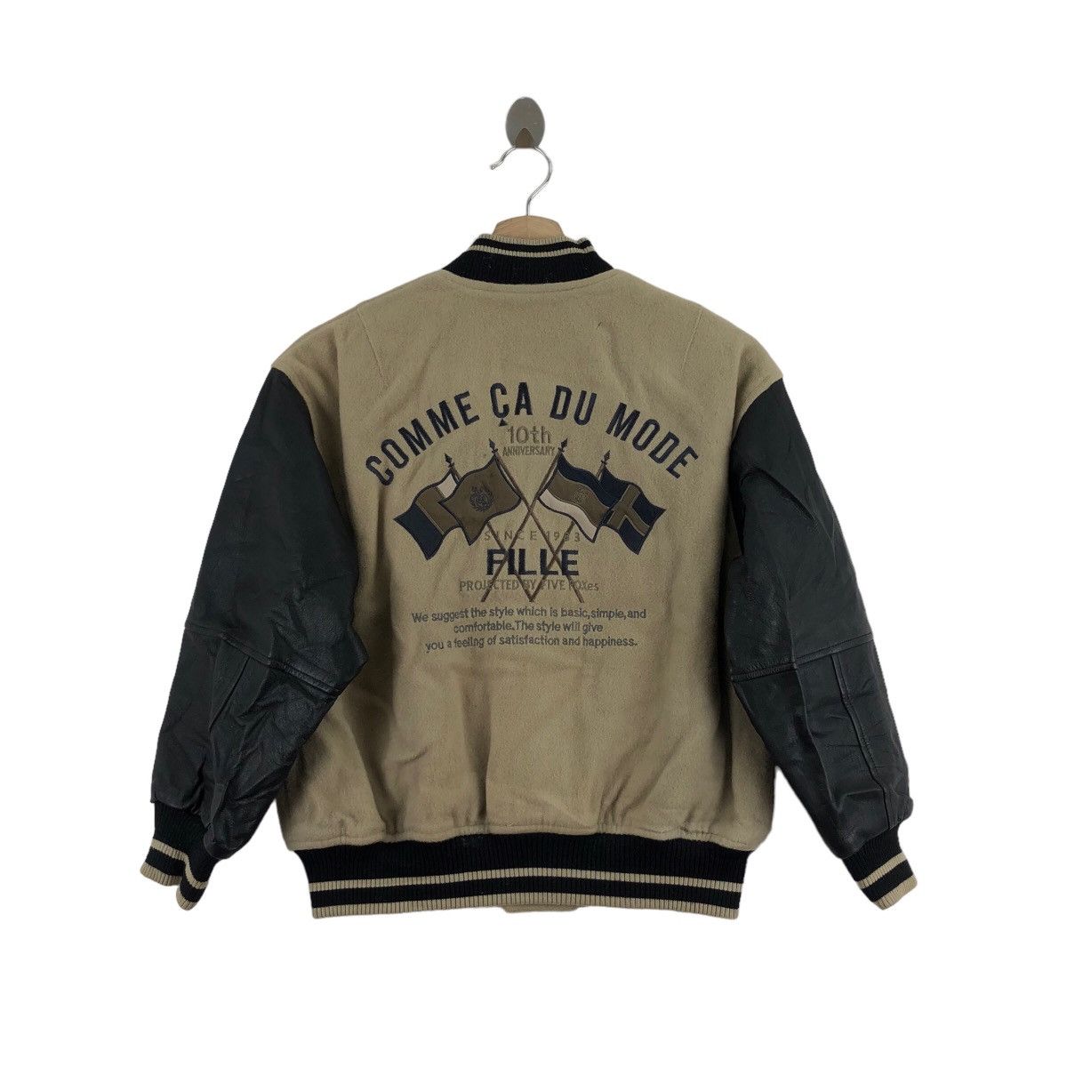 Japanese Brand × Vintage Vintage 90s COMME CA DU MODE Varsity Jacket Big Logo Size M / US 6-8 / IT 42-44 - 6 Thumbnail