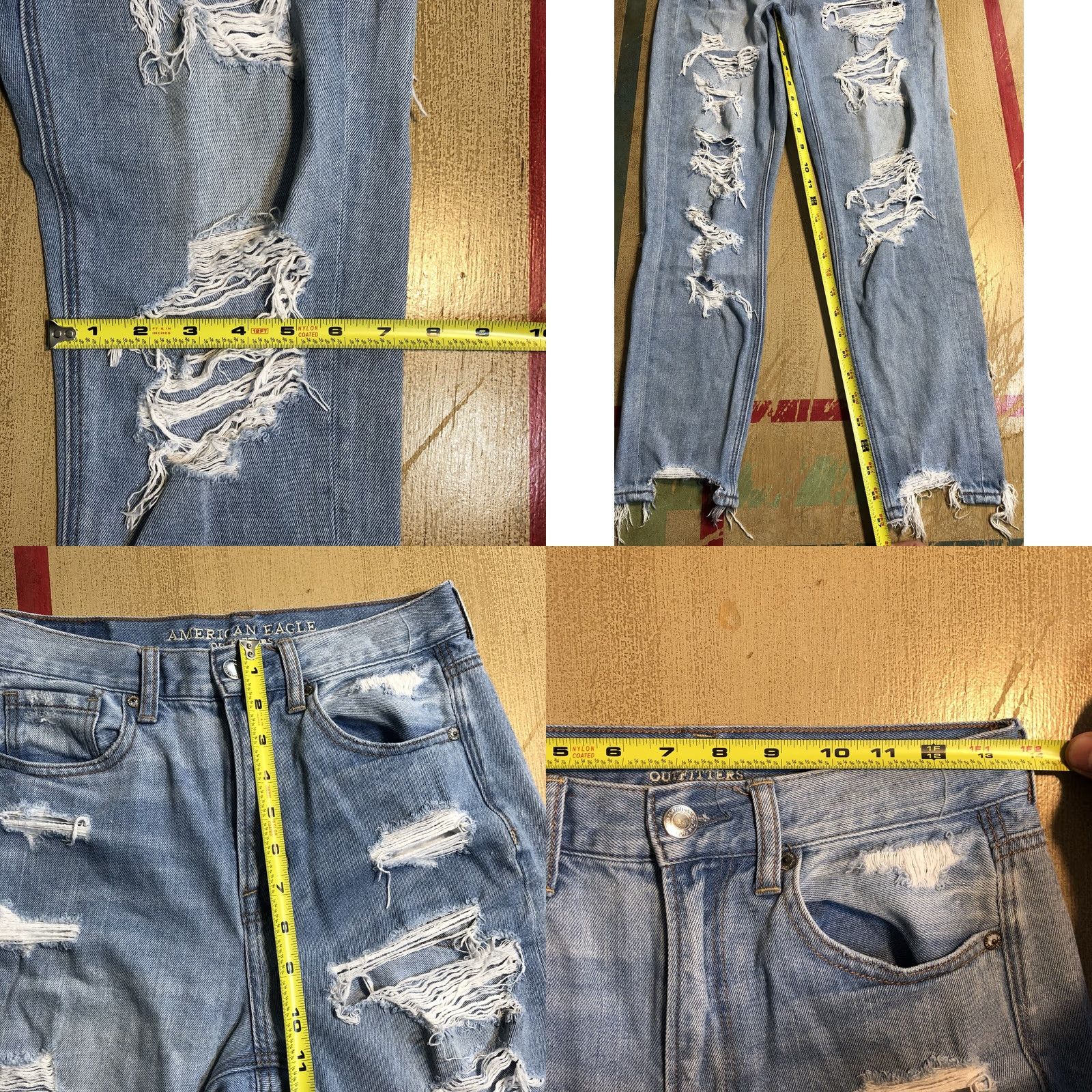 American Eagle Outfitters American Eagle Outfitters Mom Jeans Shirt? No, Jeans. 2 Regular Blue Distressed 90s Grunge 27 Inseam Womens Size 26" / US 2 / IT 38 - 8 Thumbnail