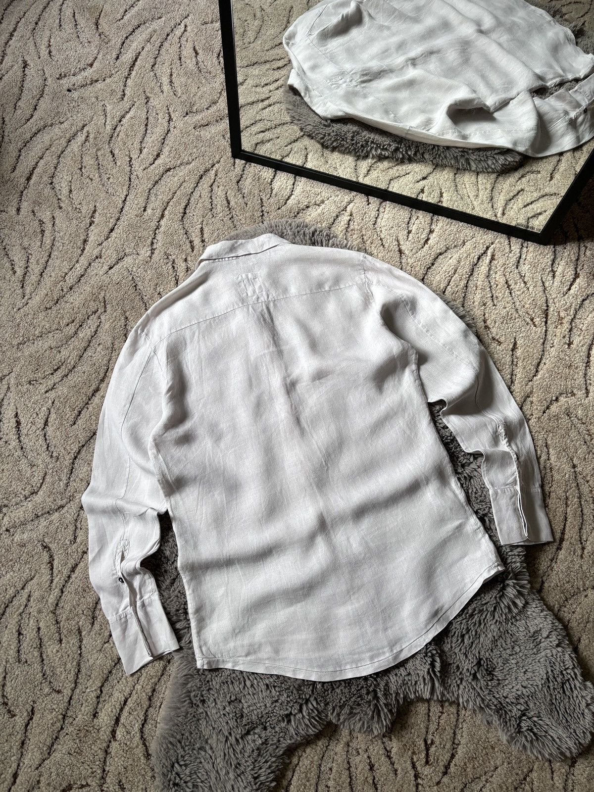 hannes roether Hannes Roether shirt beige linen long sleeve shirt Size US M / EU 48-50 / 2 - 2 Thumbnail