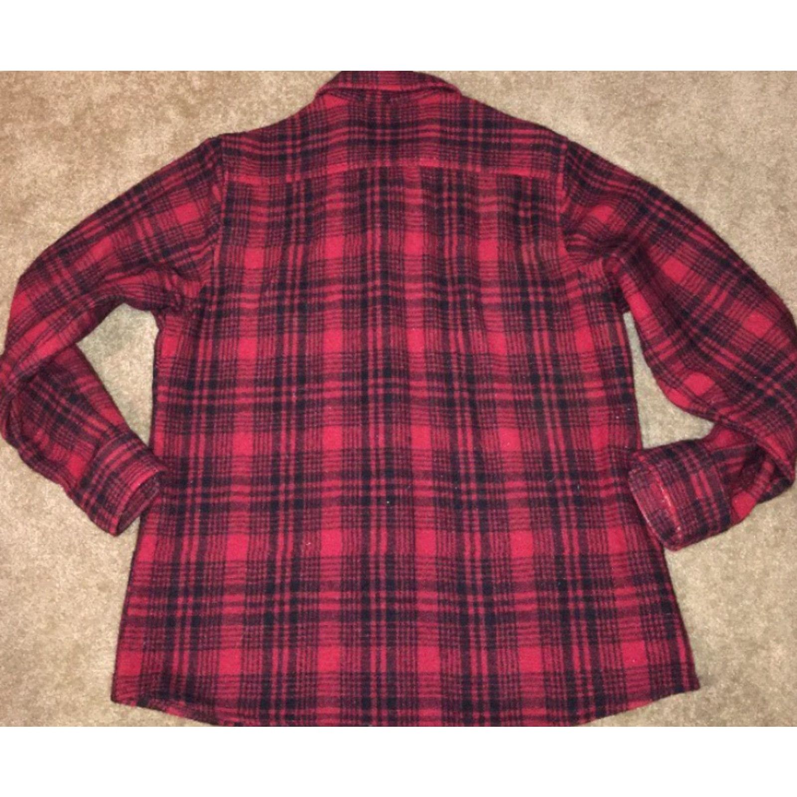 Vintage Woolrich Womens Shirt M Red Flannel Full Zip Wool Red/Black Size M Size M / US 6-8 / IT 42-44 - 4 Thumbnail