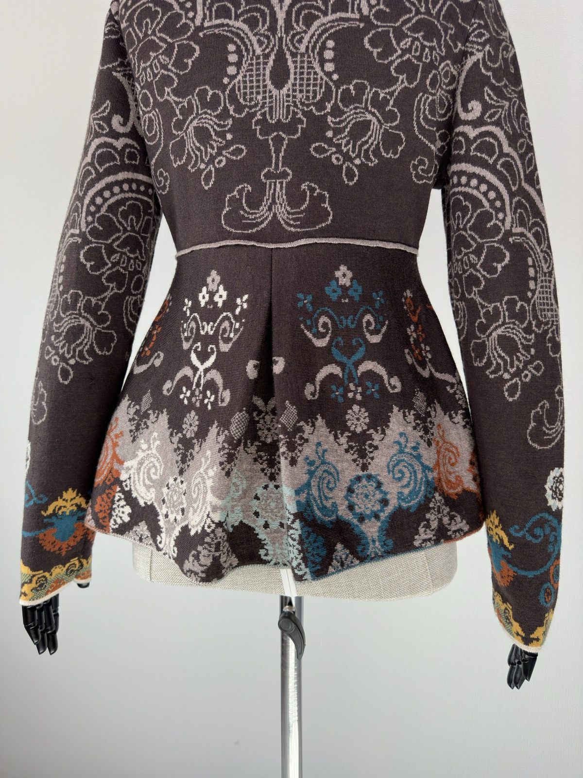 Other IVKO Jacquard Cardigan Pleated Back Multicolor Wool Knit Size S / US 4 / IT 40 - 6 Thumbnail