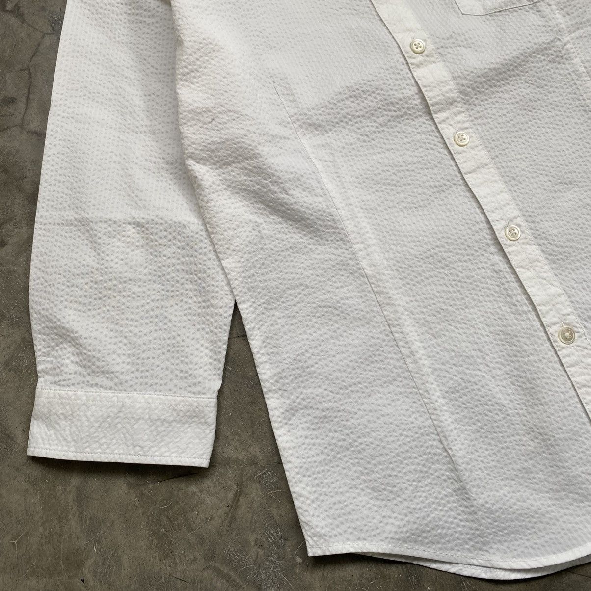 Tornado Mart Zero By Tornado Mart White Seersucker Button Up Shirt Size US M / EU 48-50 / 2 - 5 Thumbnail