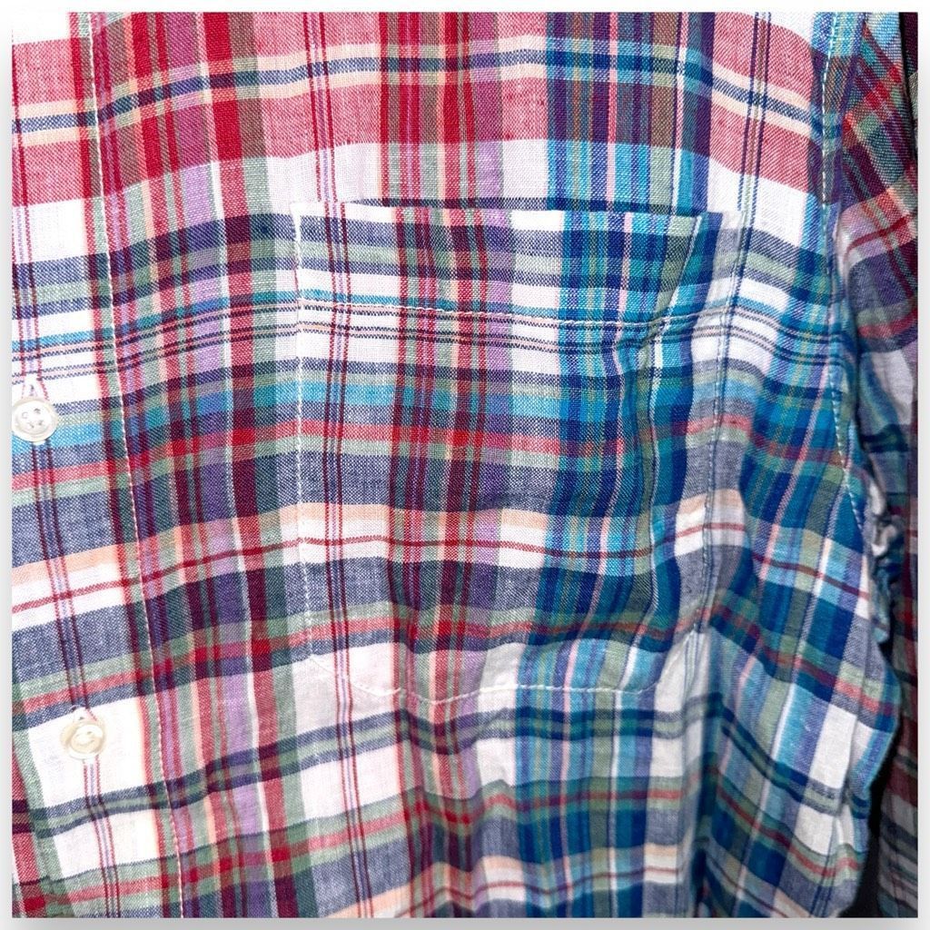 Tommy Bahama Plaid Tommy Bahama Linen Print Button Up Shirt Size LT Size US L / EU 52-54 / 3 - 5 Thumbnail