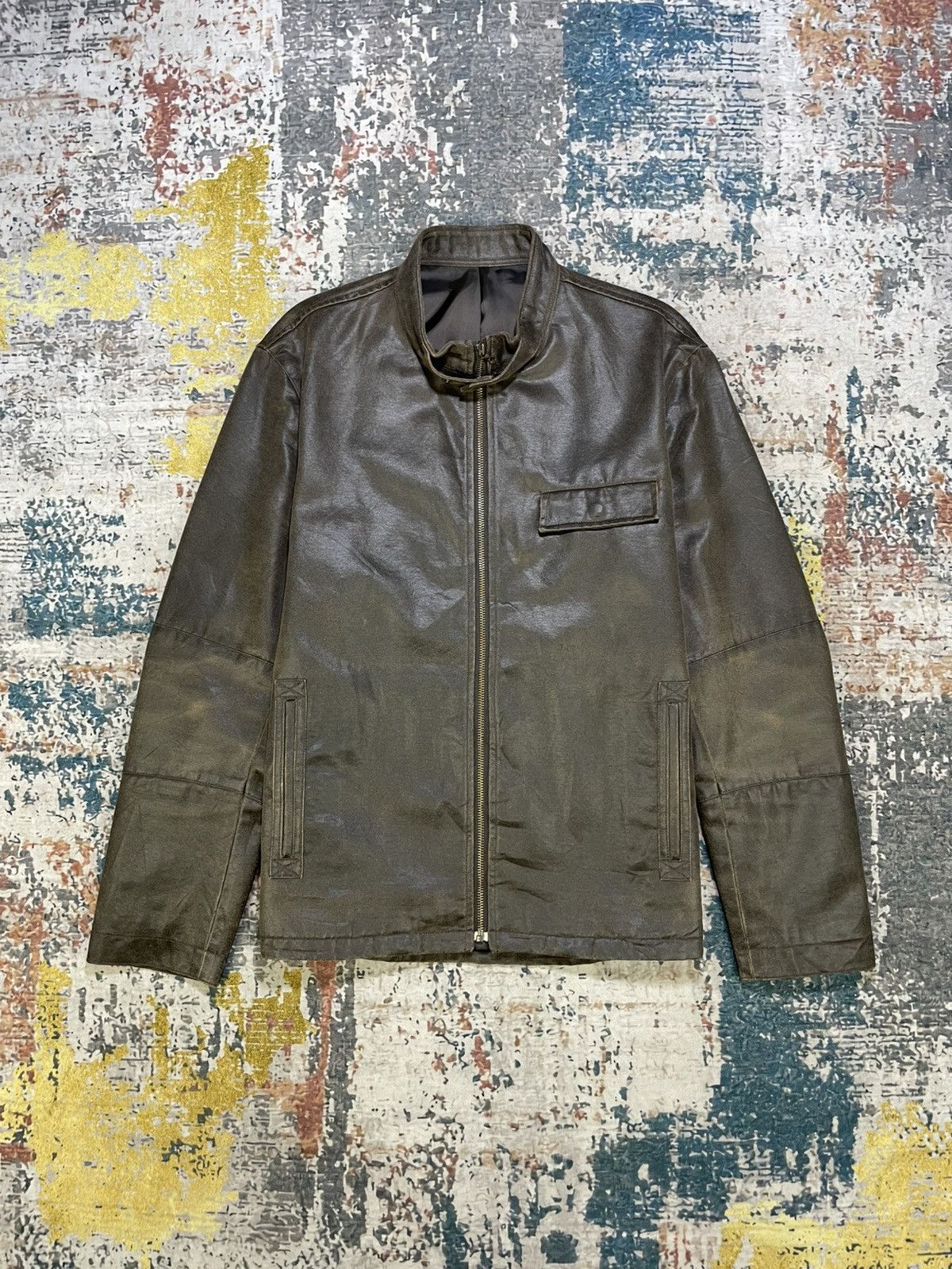 Comme Ca Ism Comme Ca Ism Cafe Racer Faux Leather Jacket Size US L / EU 52-54 / 3 - 1 Thumbnail