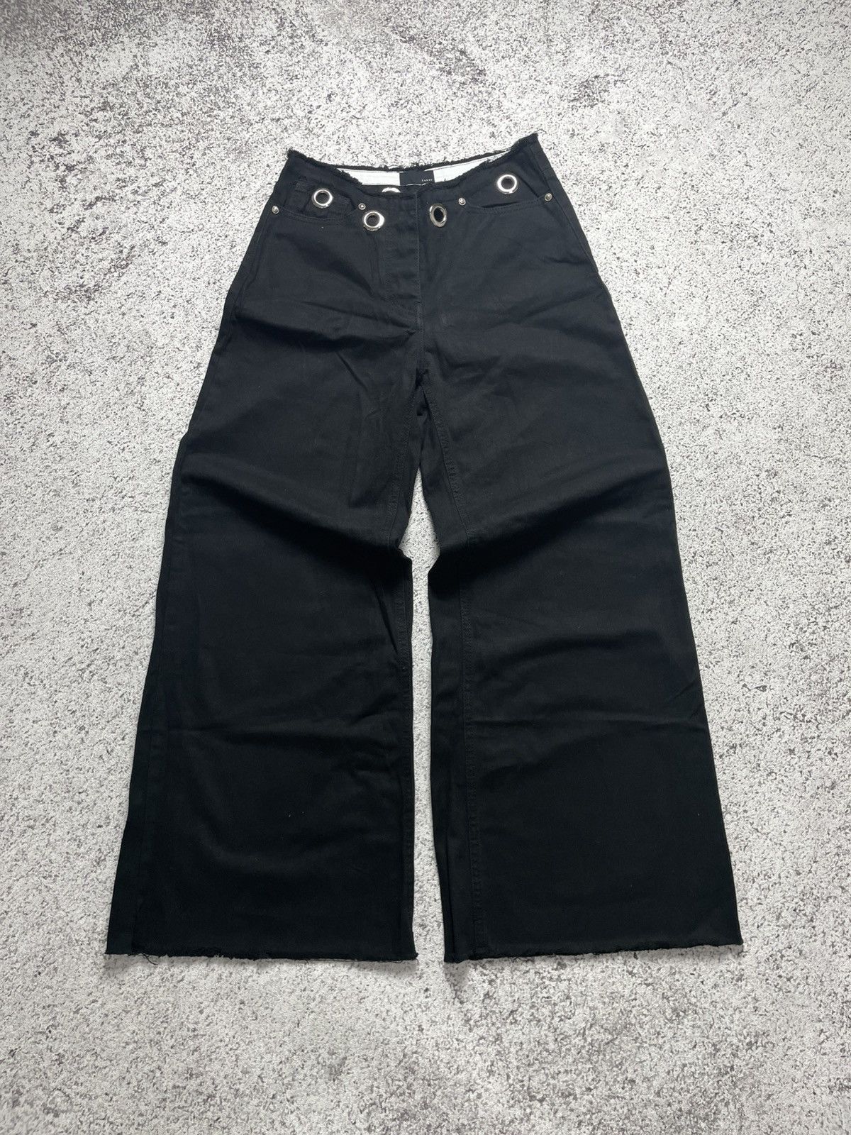If Six Was Nine 2000s Barak - Super Flared Black Denim Jeans Pants Size US 27 - 1 Thumbnail