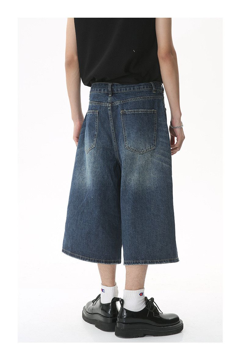 Japanese Brand × Jean Japanese retro loose wide-leg flared denim shorts Size US 32 / EU 48 - 5 Thumbnail