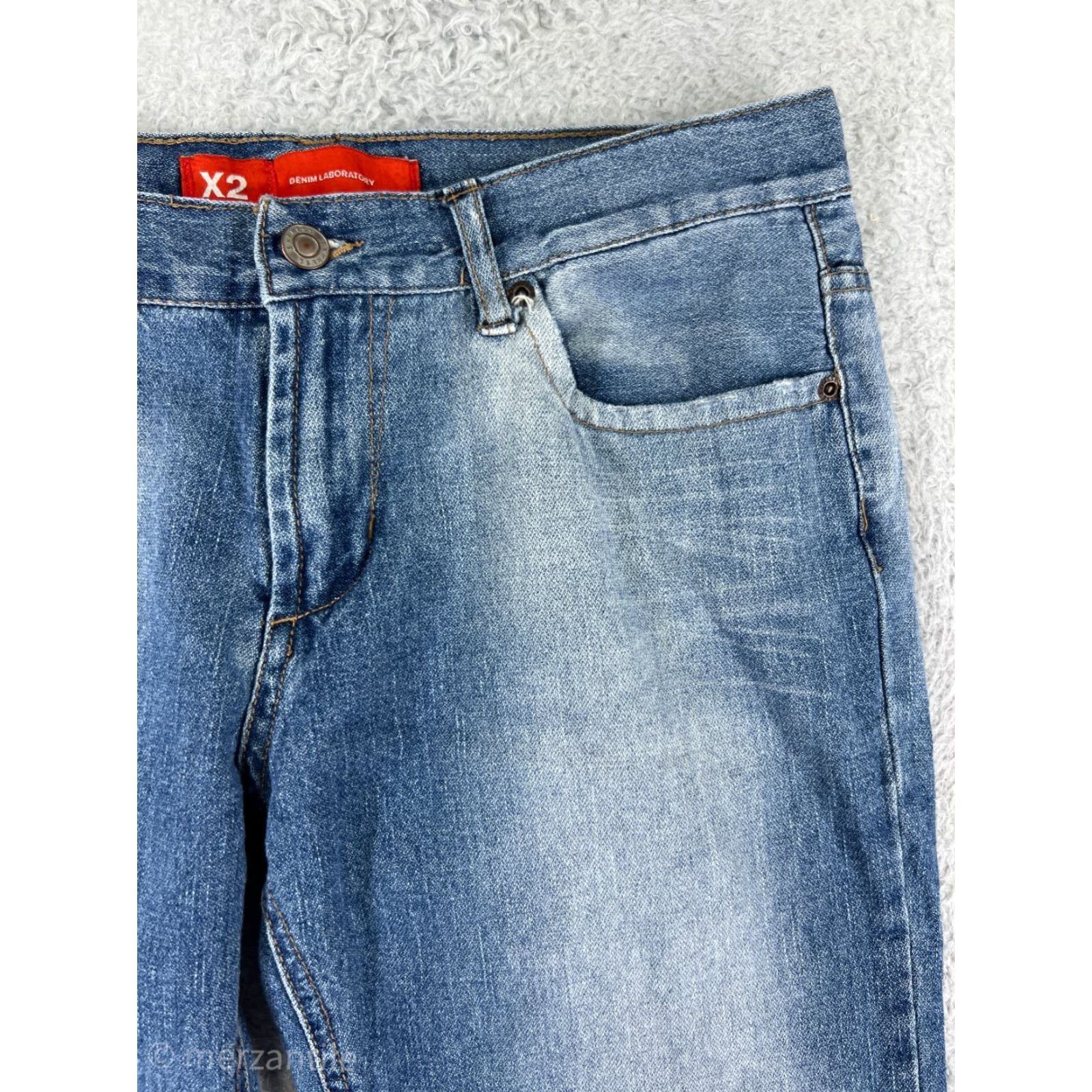 Express Express Jeans Womens 6 Blue Denim Flared Low Rise 5-Pocket Cotton Blend Stretch Jeans Size 28" / US 6 / IT 42 - 4 Thumbnail