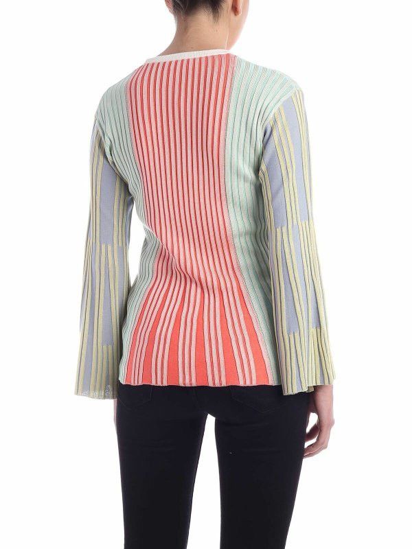 Kenzo Kenzo - Color Block - Ribbed Bell Sleeve - Sweater Size XS / US 0-2 / IT 36-38 - 2 Thumbnail