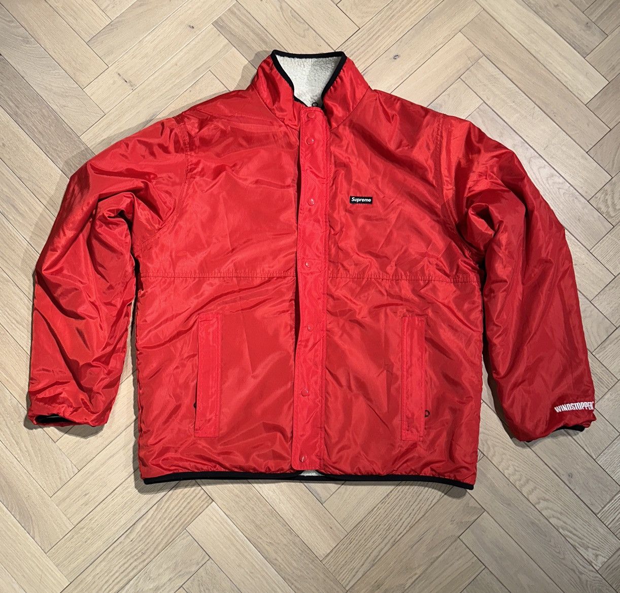Supreme Supreme Reversible Logo Fleece Jacket Size US XL / EU 56 / 4 - 8 Thumbnail