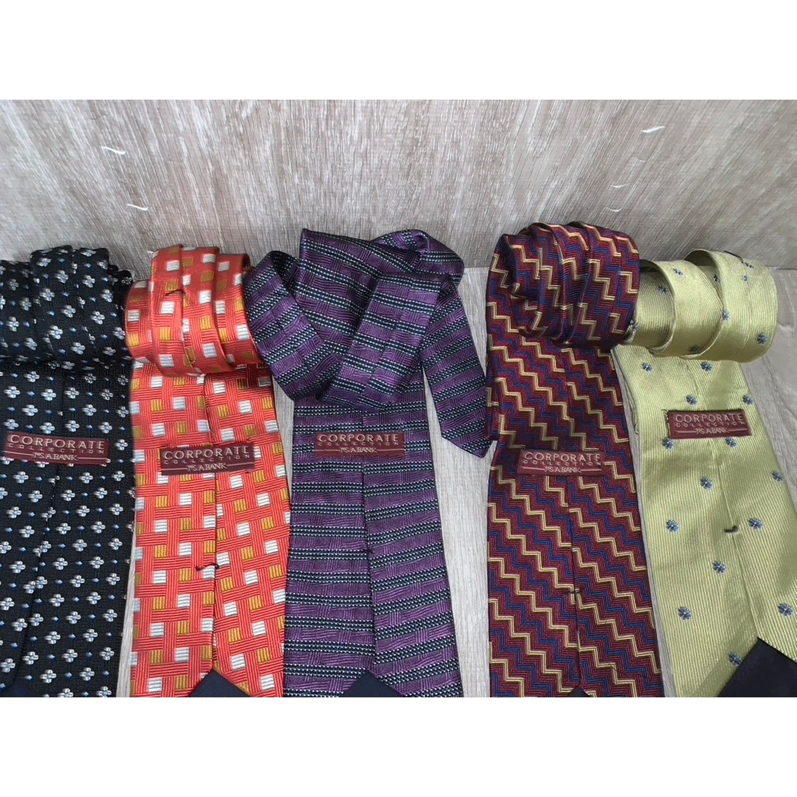 Jos. A. Bank Lot of 5 Vintage Jos. A Bank Corporate Collection Men's Ties Size ONE SIZE - 2 Thumbnail