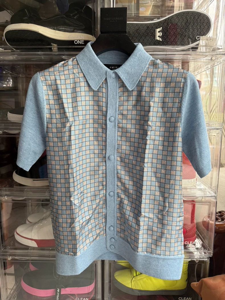 Amiri AmiriSilk Woven Combo Polo 2503-Nextarrow Size US S / EU 44-46 / 1 - 1 Thumbnail