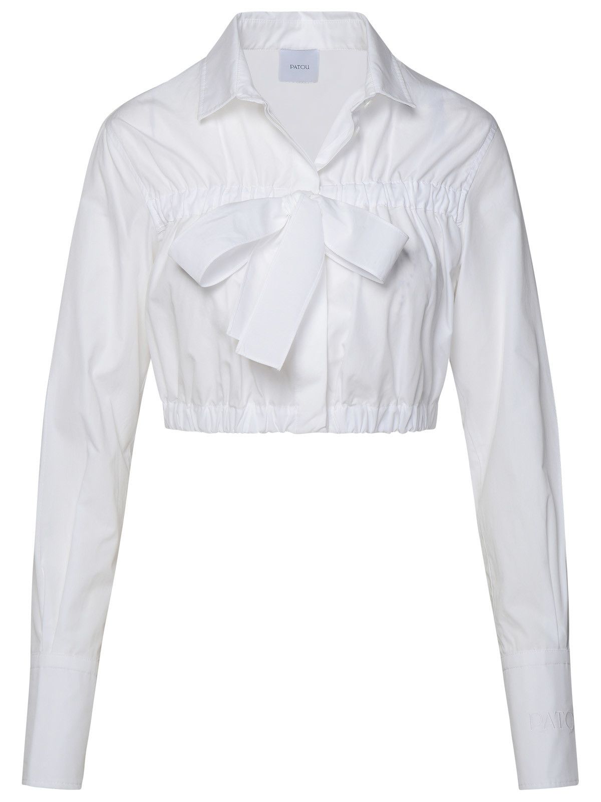 image of Patou Crop Shirt In White Cotton, Women's (Size Medium)