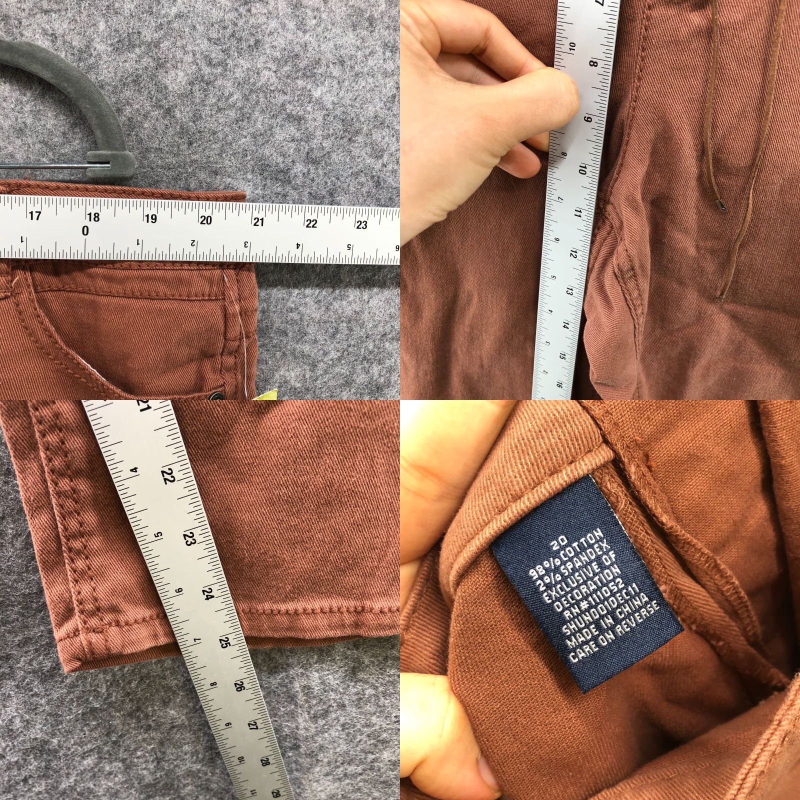 Vintage VINTAGE Vanilla Star Plus Size 20 Brown Crop Skinny Chino Pants Lace Up Bohemian Womens Size 42" / US 20 - 8 Thumbnail