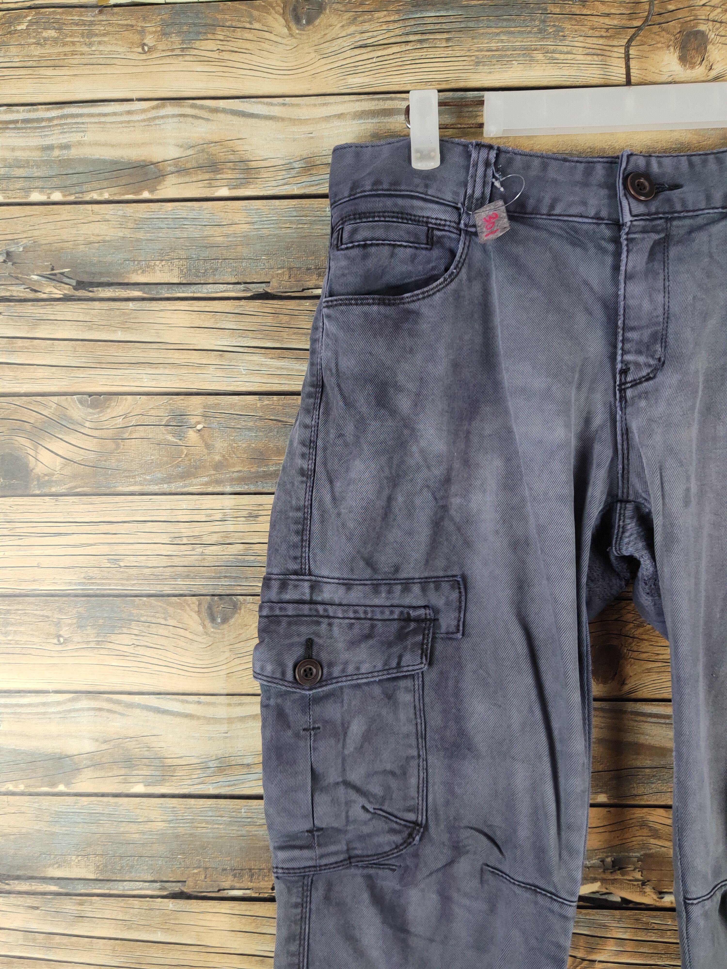 Japanese Brand DL Adorable Navy Faded Multipocket Tactical Cargo Pants #301 Size US 31 - 4 Thumbnail
