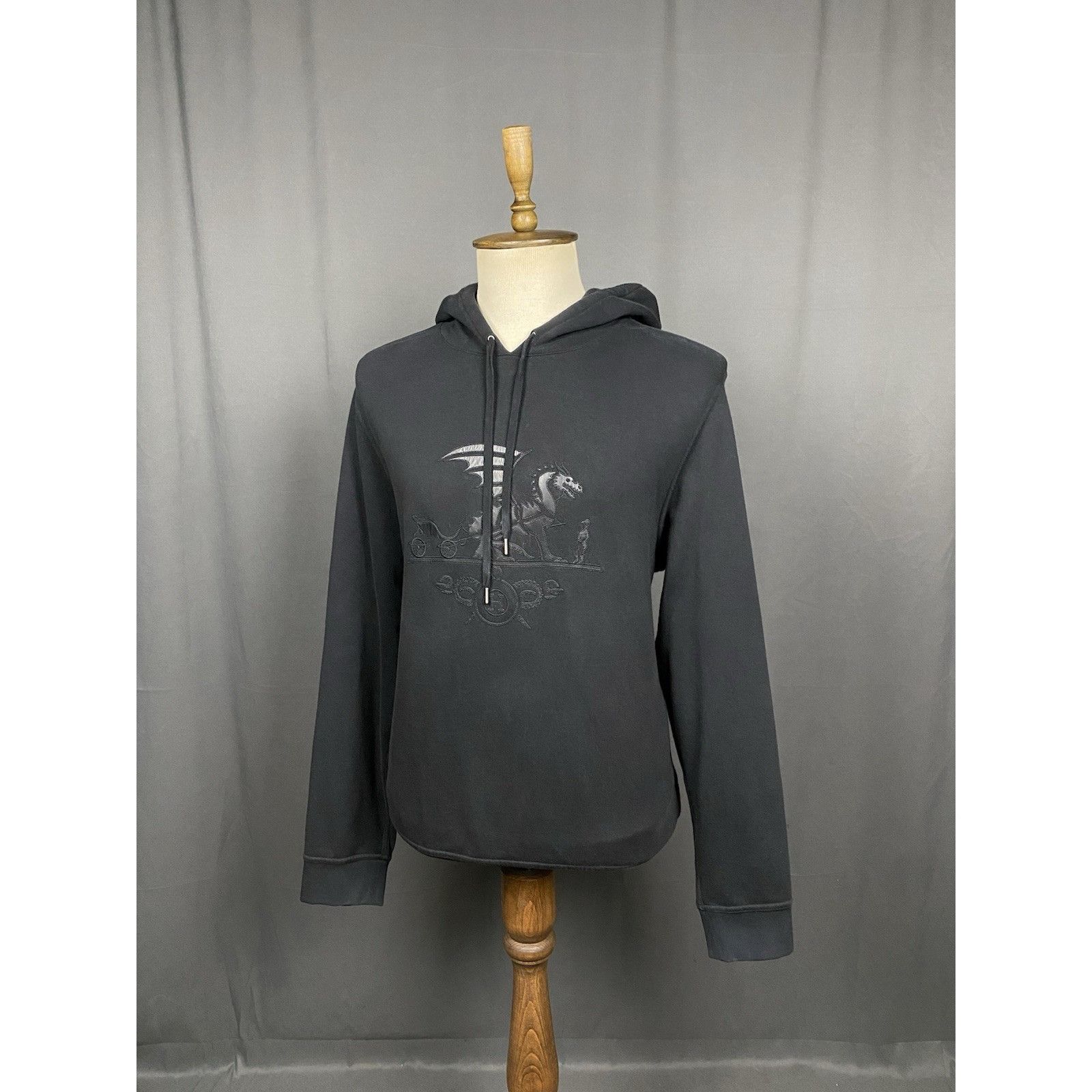 Hermes MINT! Hermes Big Logo Auth Men's Black Hoodie Sweater Size 2 Size US XXL / EU 58 / 5 - 4 Thumbnail