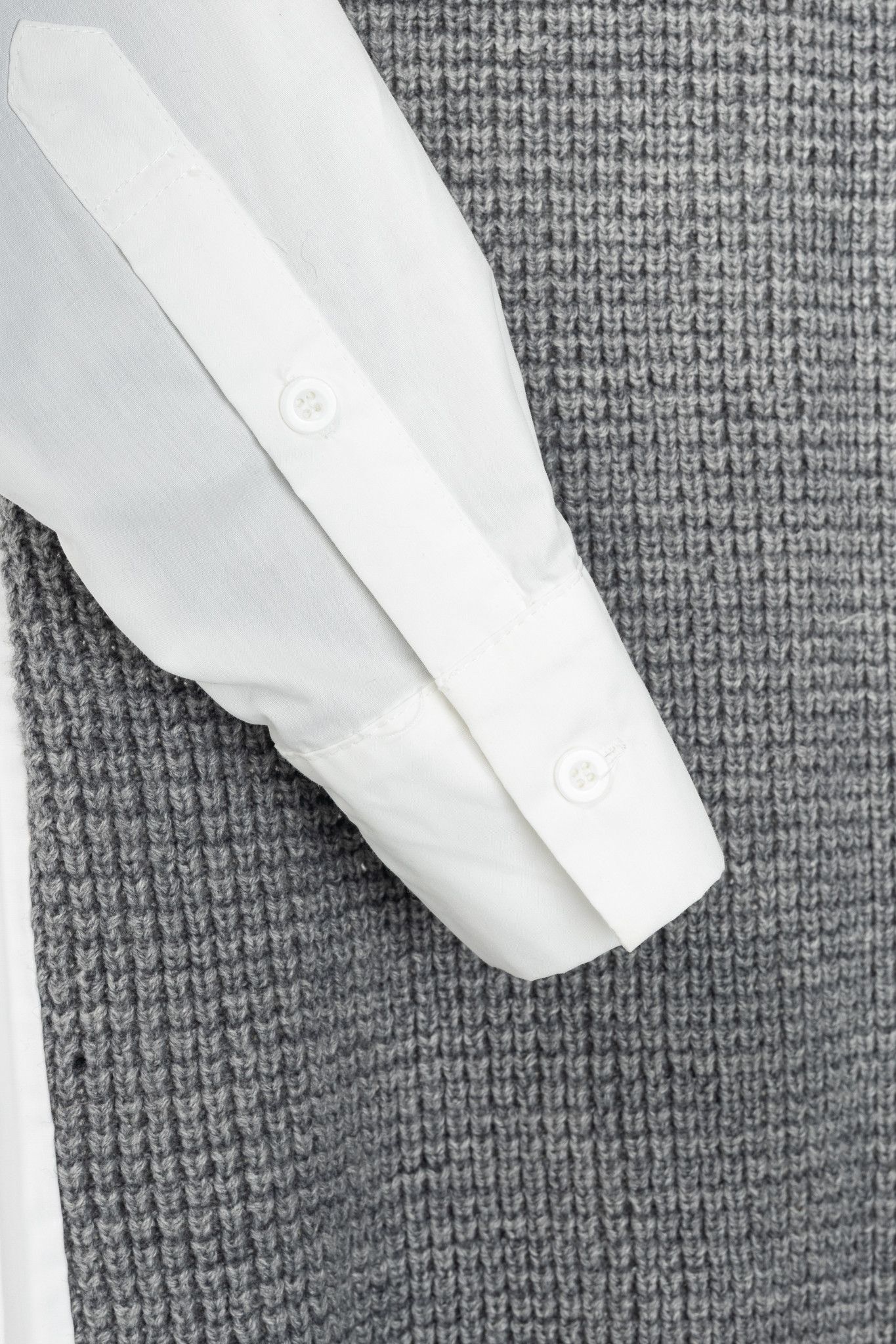 Kenzo Kenzo Grey & White Pleated-Back Sweater Shirt Dress Size M / US 6-8 / IT 42-44 - 6 Thumbnail