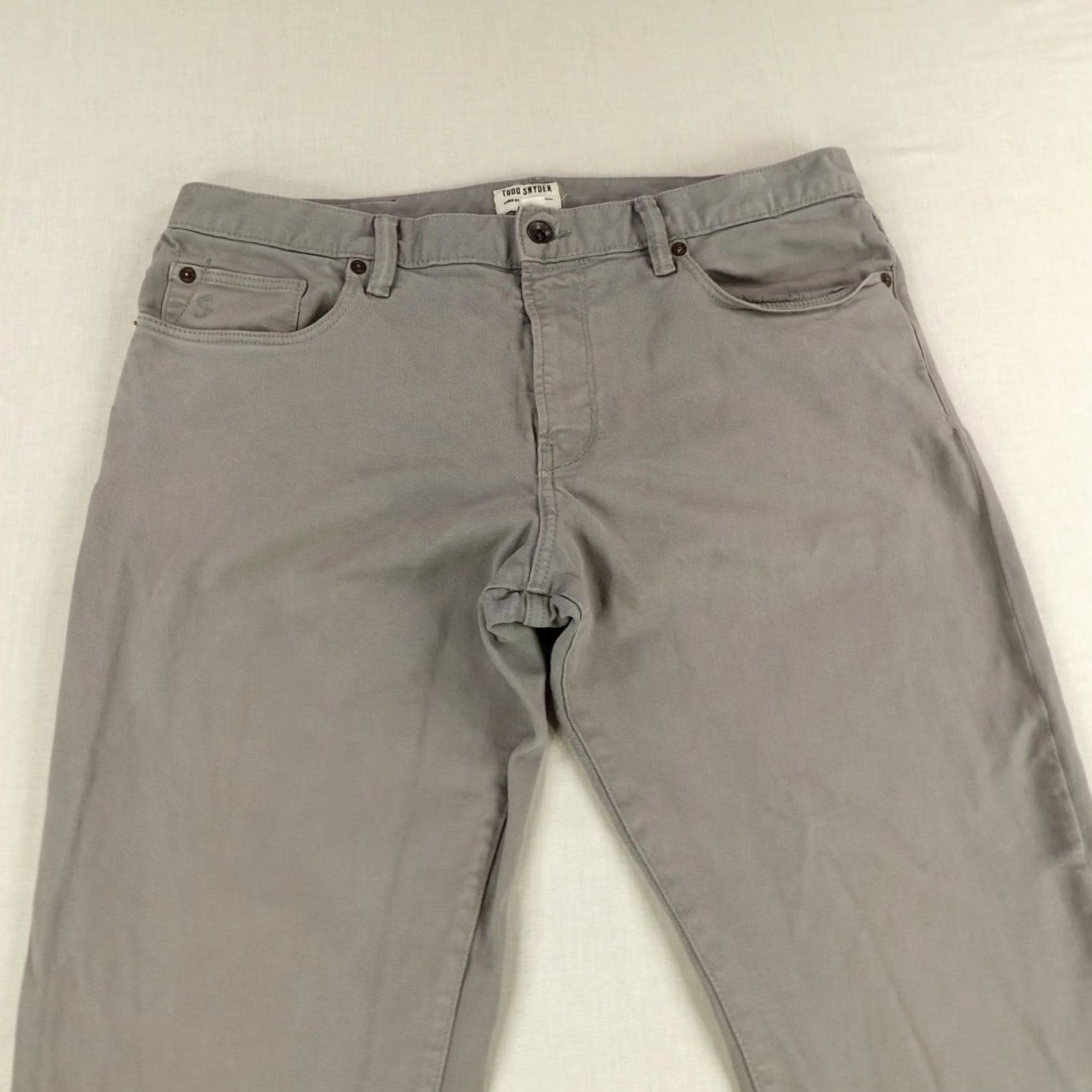 Todd Snyder Todd Snyder Jeans Mens 34x34 Gray Denim Slim Fit Straight Leg Flex Stretch Pants Jeans Size US 34 / EU 50 - 2 Thumbnail
