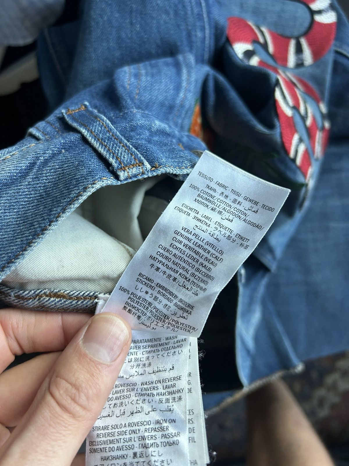 Gucci Gucci Denim Jeans with Snake & Flower Embroidery Size US 34 / EU 50 - 13 Thumbnail