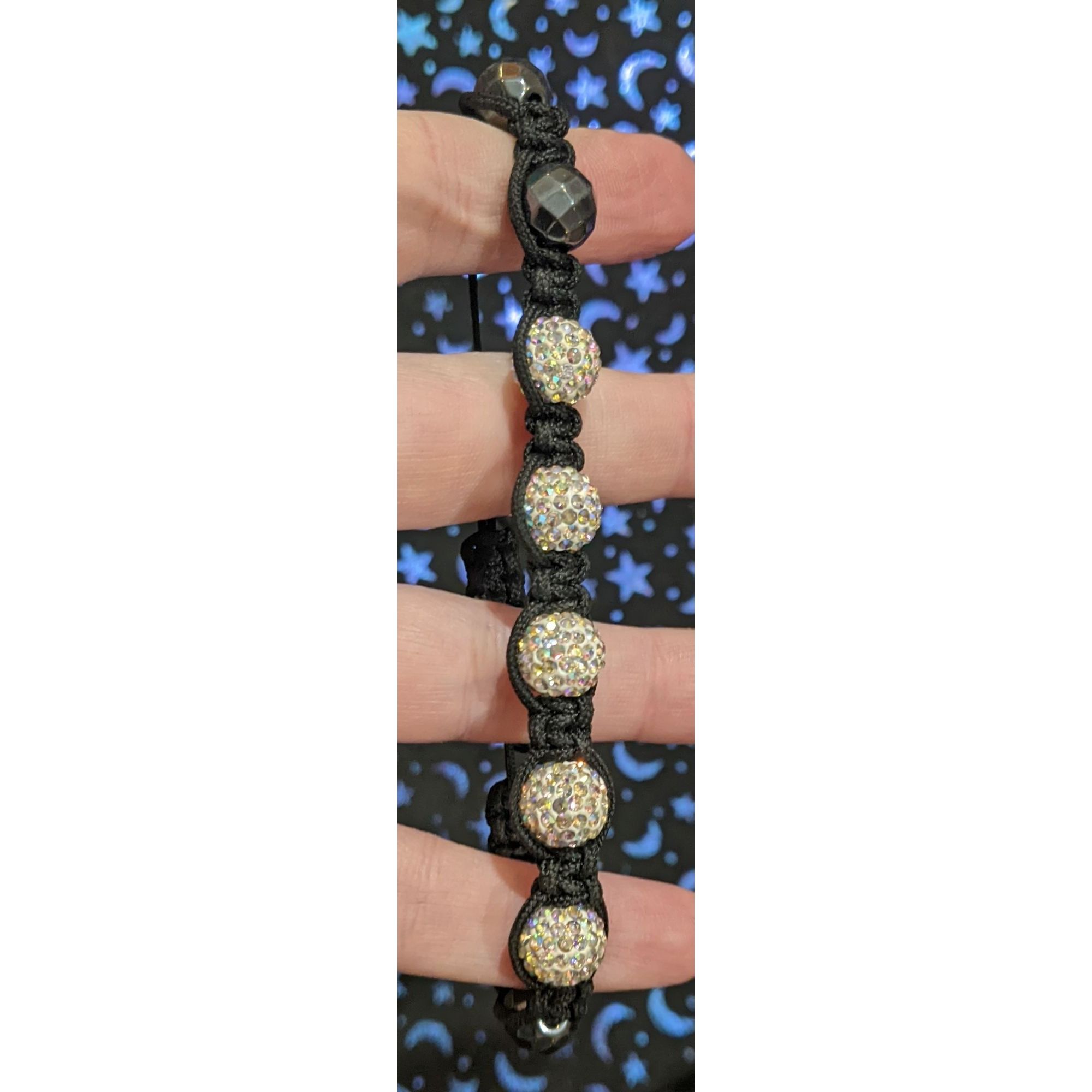 Other Black Aurora Borealis Beaded Shambala Bracelet Size ONE SIZE - 6 Thumbnail