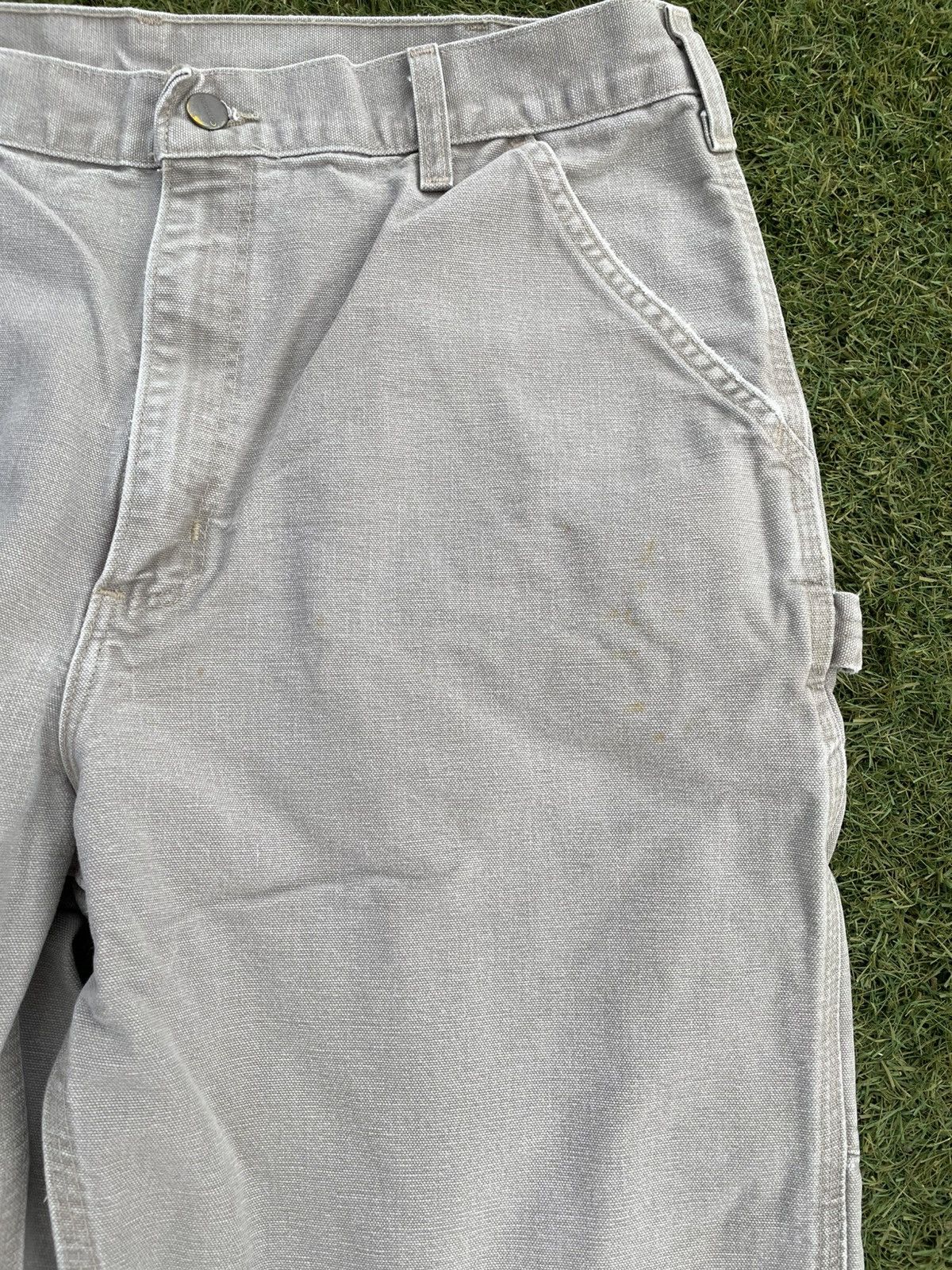 Carhartt Carhartt Mens Carpenter Work Pants 36x36 Gray Canvas B11 DES Size US 36 / EU 52 - 2 Thumbnail