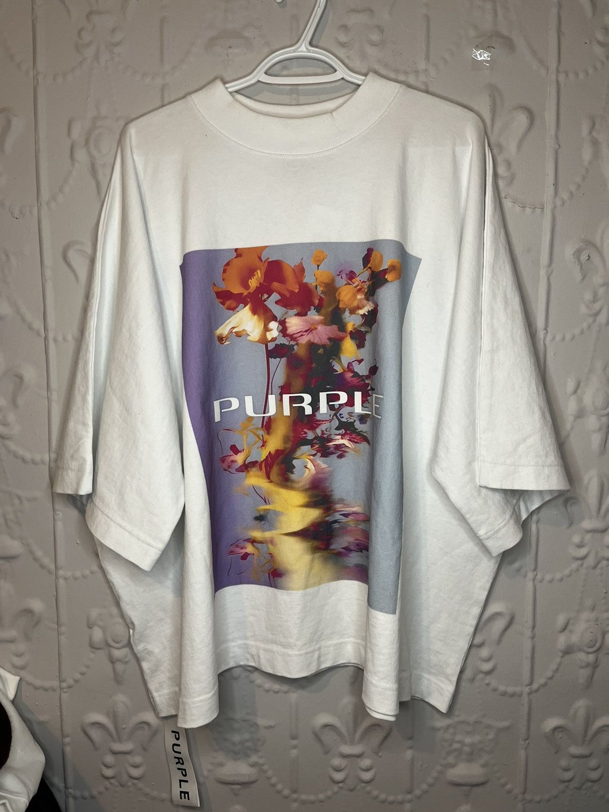 Purple Oversized Purple Brand Distorted Floral Tee Shirt NWT Size US S / EU 44-46 / 1 - 1 Thumbnail
