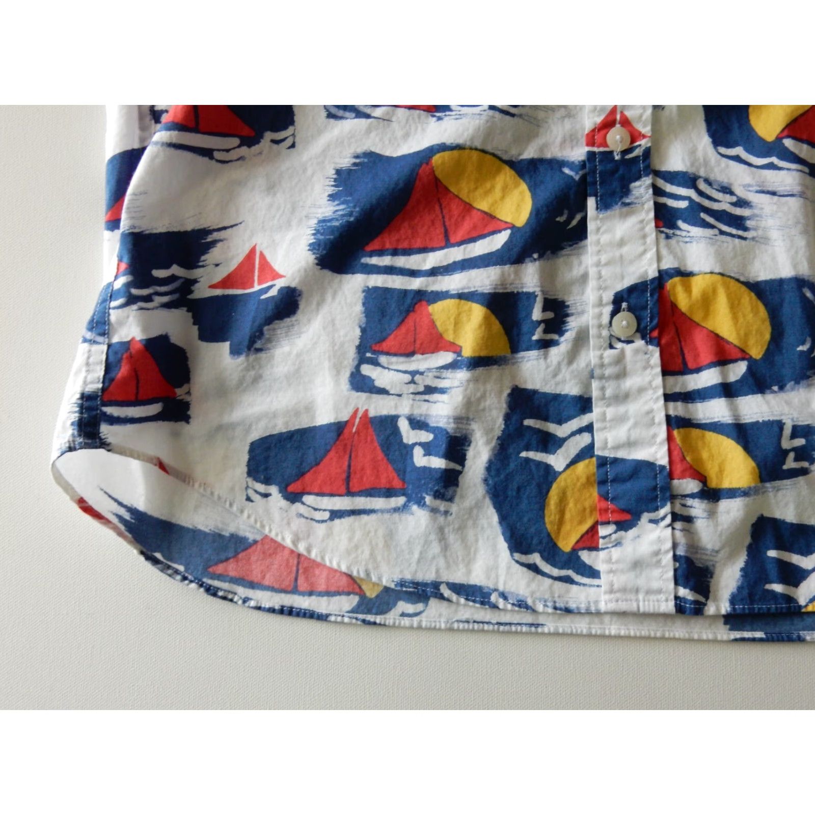 J.Crew VINTAGE J.CREW Men's Short Sleeve Button-Up Shirt Size M Slim Sailboats White Size US M / EU 48-50 / 2 - 2 Thumbnail