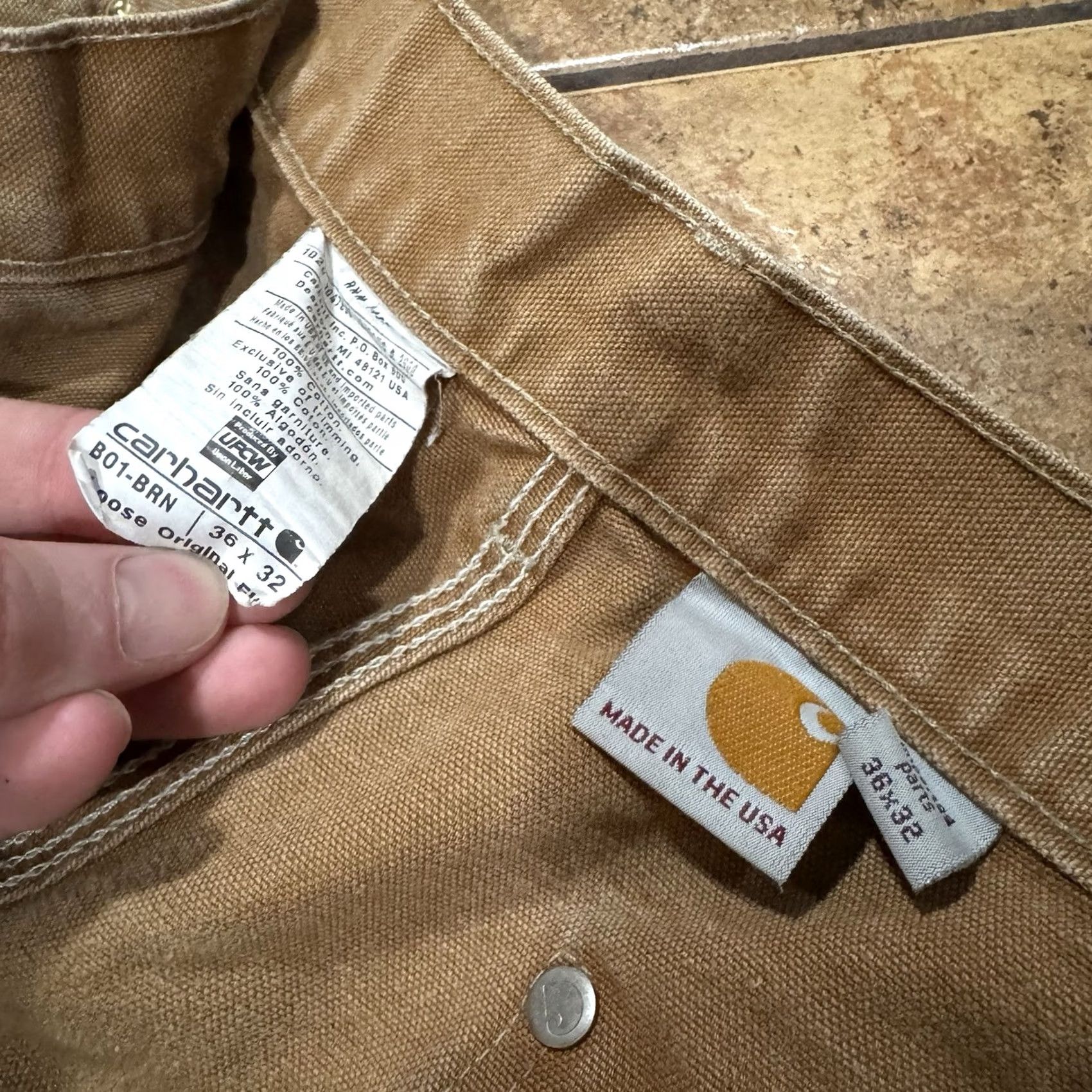Carhartt VTG Carhartt Pants Mens 34x31 Brown Carpenter Straight Double Knee USA 90s Canvas Workwear 34 Mens Brown Size US 34 / EU 50 - 3 Thumbnail