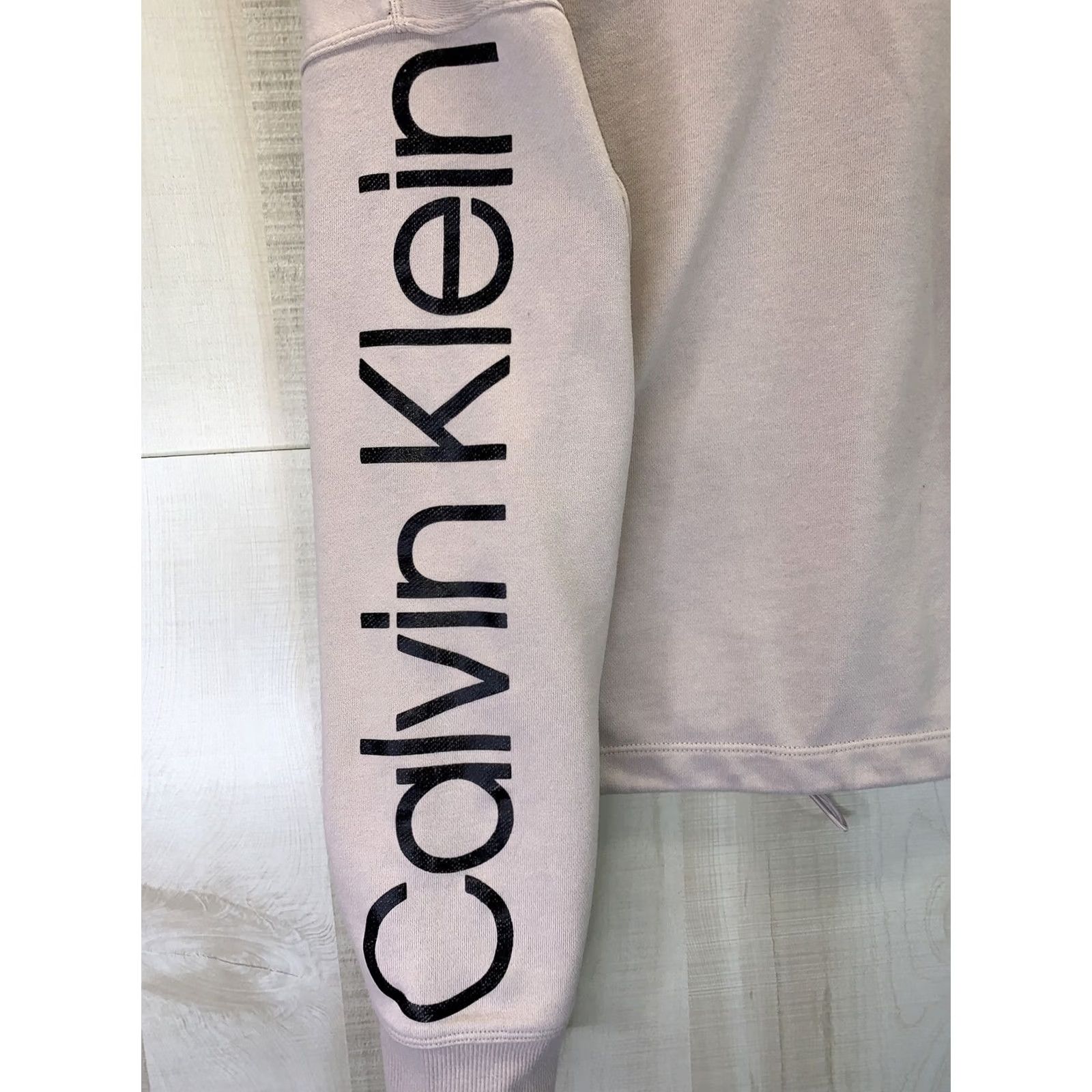 Calvin Klein Calvin Klein Women’s Purple Crop 1/2 Zip Sweatshirt Logo Sleeve Activewear L Ladies Pullover Casual Sweatshirt Spring Fall Winter Size L / US 10 / IT 46 - 7 Thumbnail