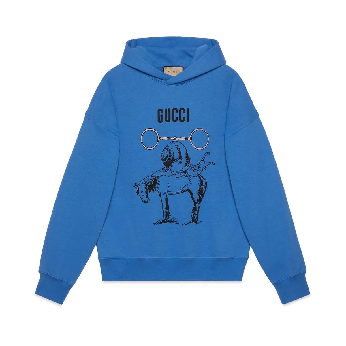 Gucci o1s1wg110225 Cotton Jersey Printed Sweatshirt Hoodie in Blue Size US XXL / EU 58 / 5 - 1 Preview