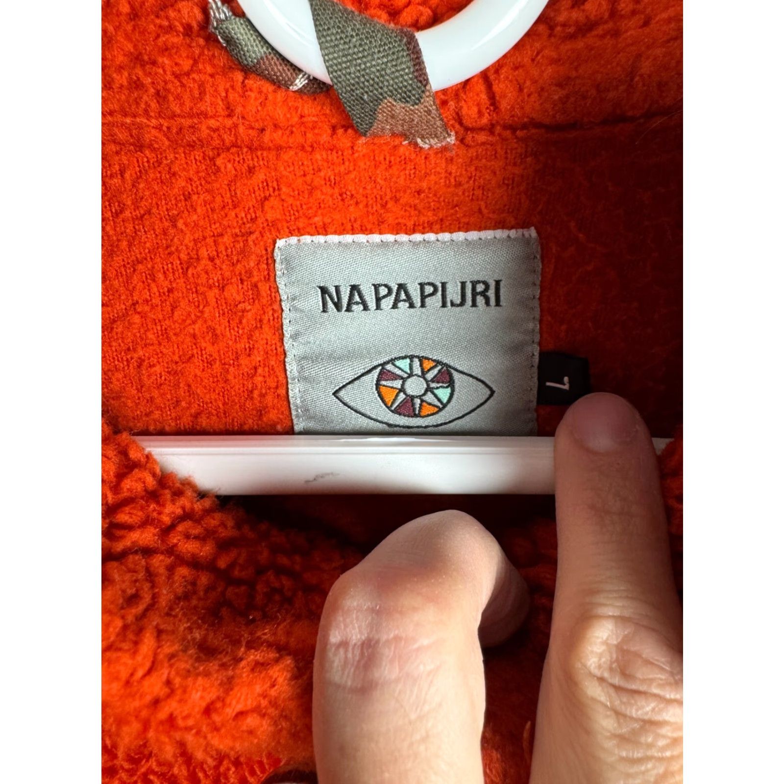 Napapijri Napapijri Jacket Women's L Orange Deep Pile Fleece Full Zip Warm Thick Size L / US 10 / IT 46 - 6 Thumbnail