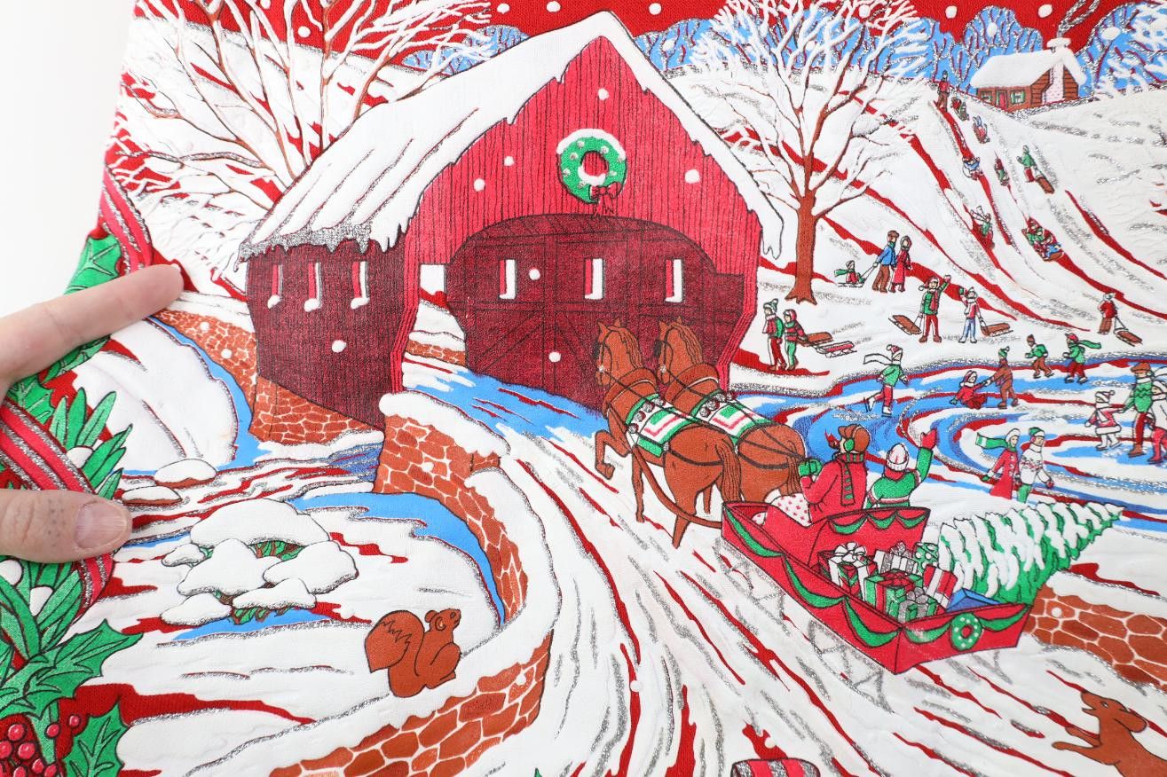 Vintage Vintage 90s Print Christmas Country Farmhouse Sweatshirt USA Size XXL / US 16-18 / IT 52-54 - 4 Thumbnail