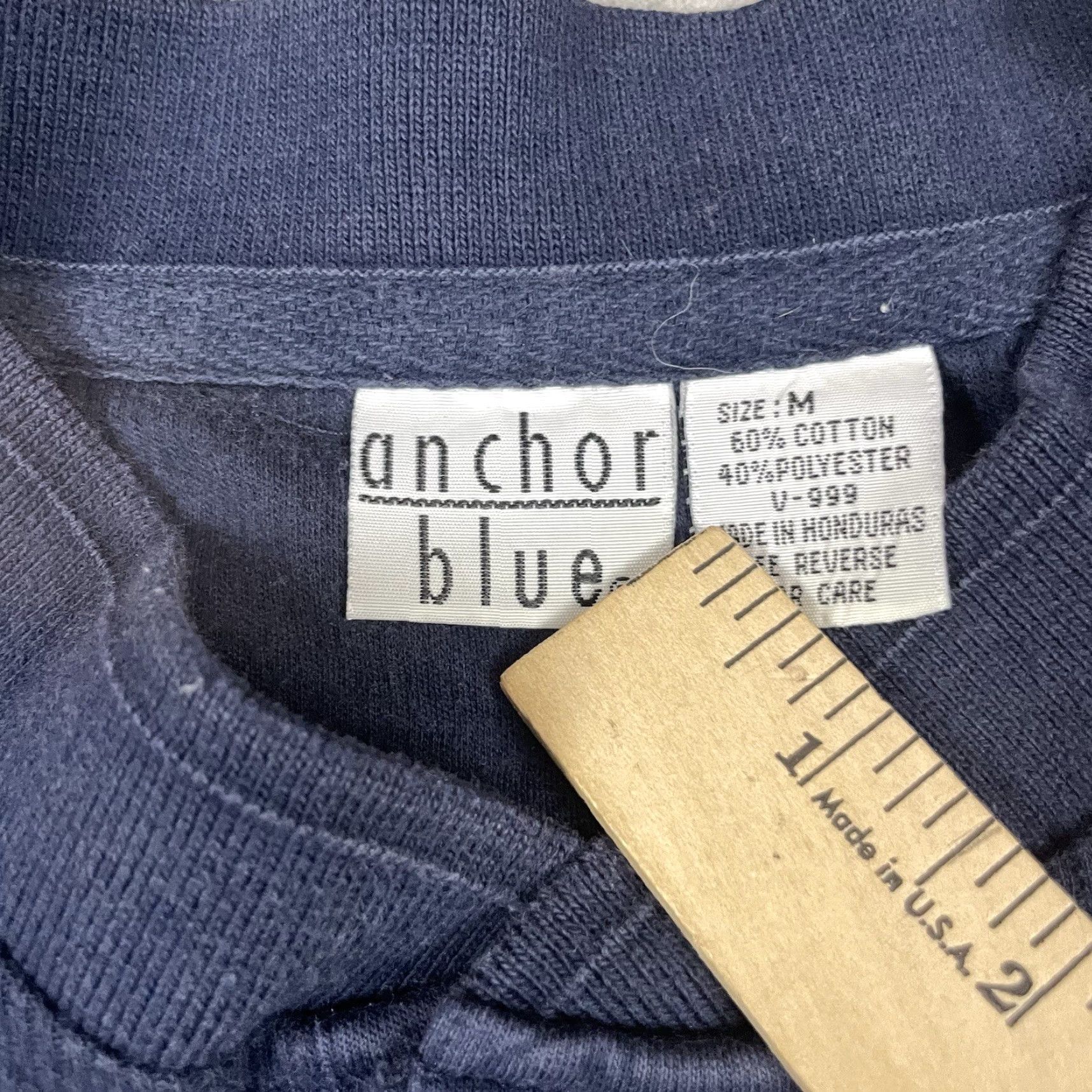 Anchor Blue VINTAGE Anchor Blue T Shirt Adult M Blue Short Sleeve Knit Pullover 90s Vtg Mens Shirt Size US M / EU 48-50 / 2 - 6 Thumbnail