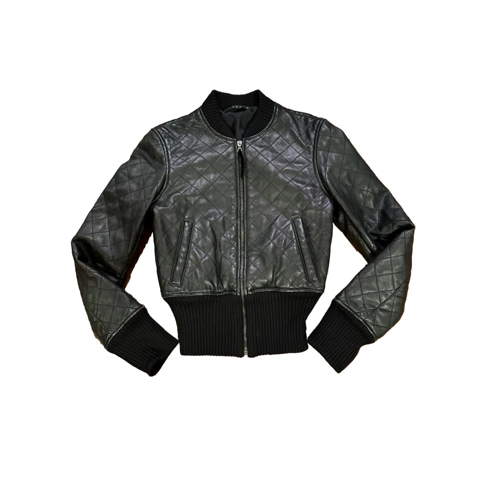 Theory Theory Leather Jacket Quilted P XS Black Womens Size S / US 4 / IT 40 - 2 Thumbnail