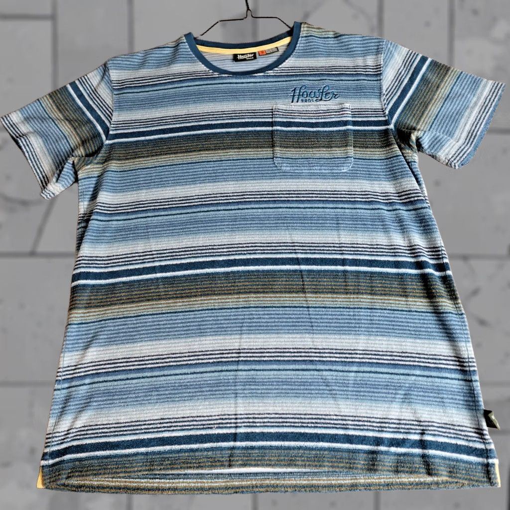 Howler Brothers VINTAGE Howler Bros Shirt Striped Mens Medium BLUE Crew Neck Cotton Blend T-Shirt Size US M / EU 48-50 / 2 - 1 Thumbnail