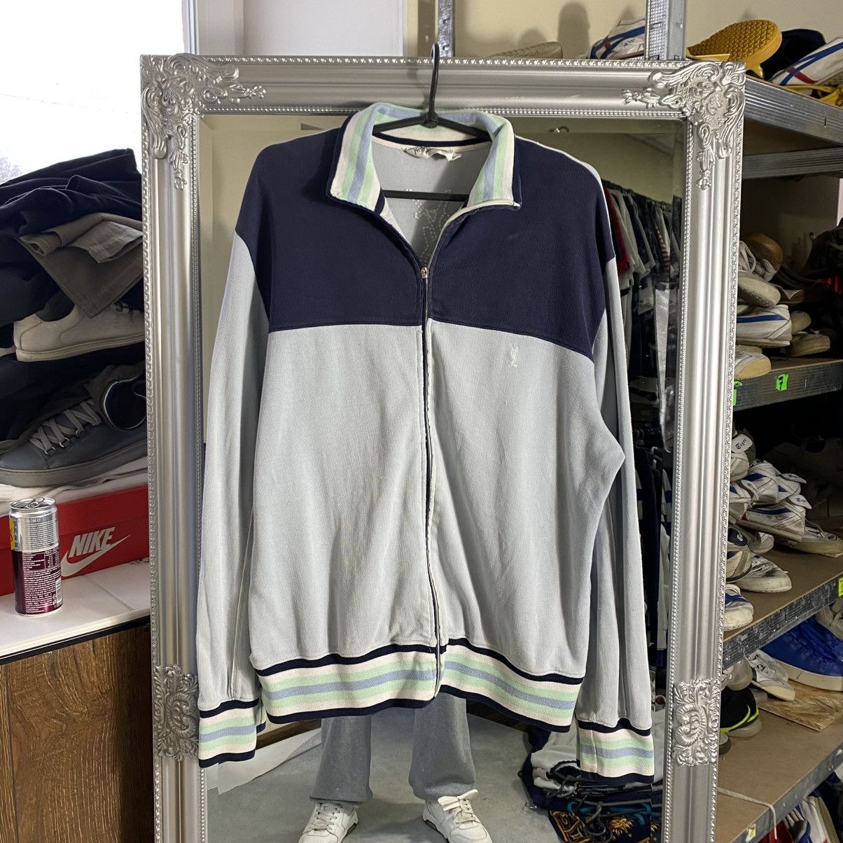 Yves Saint Laurent Yves Saint Laurent YSL big logo zip up stripes Size US L / EU 52-54 / 3 - 1 Thumbnail
