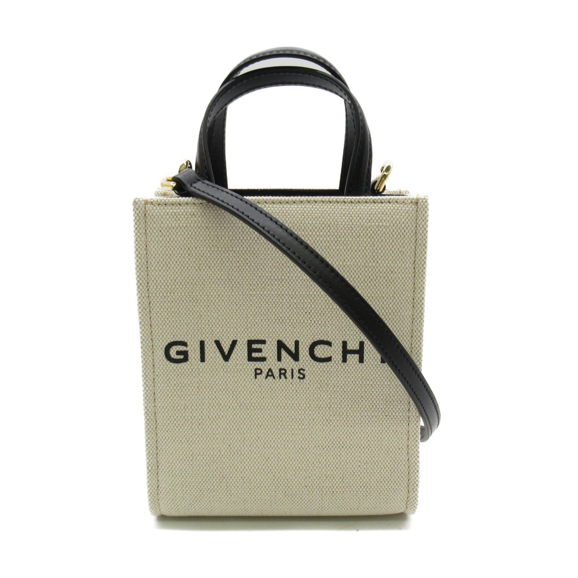 image of Givenchy 2Wayshoulder Bag Beige Black Canvas Leather Bb50R9B1Dr255, Women's