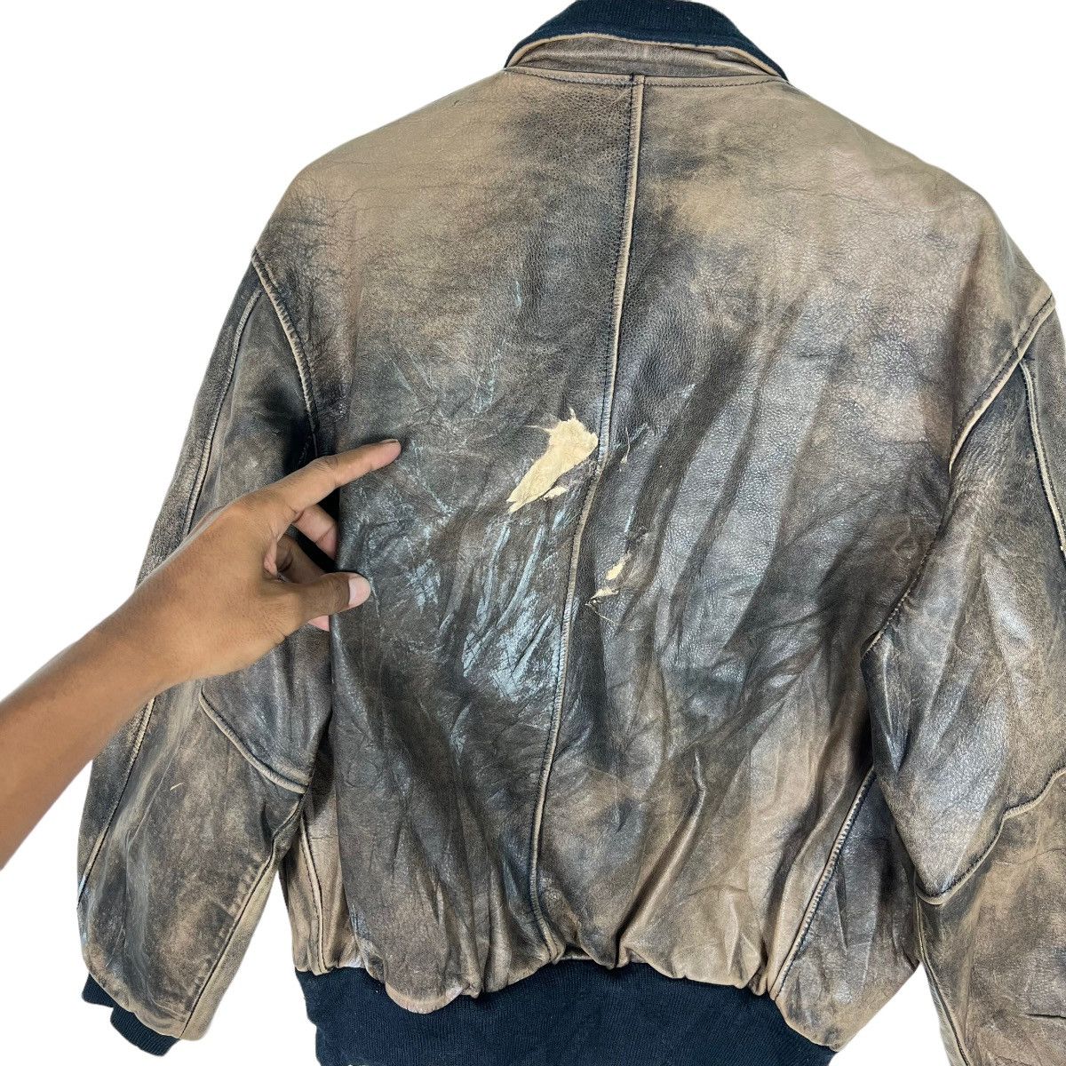 Banana Republic 🔥 1980s BANANA REPUBLIC TRAVEL SAFARI DYED LEATHER JACKET Size US L / EU 52-54 / 3 - 10 Thumbnail