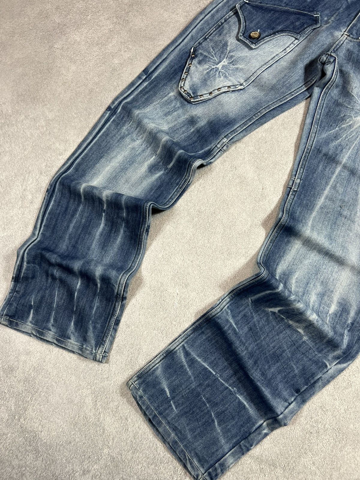 Japanese Brand VTG Sexy Rick Owens Style Diesel Japanese Washed Baggy Jeans Size US 31 - 8 Thumbnail