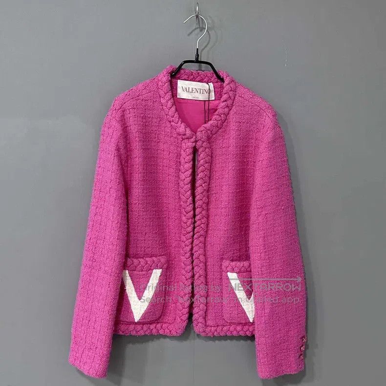 Valentino Valentino Rose red double V woven small fragrant jacket Size S / US 4 / IT 40 - 1 Thumbnail