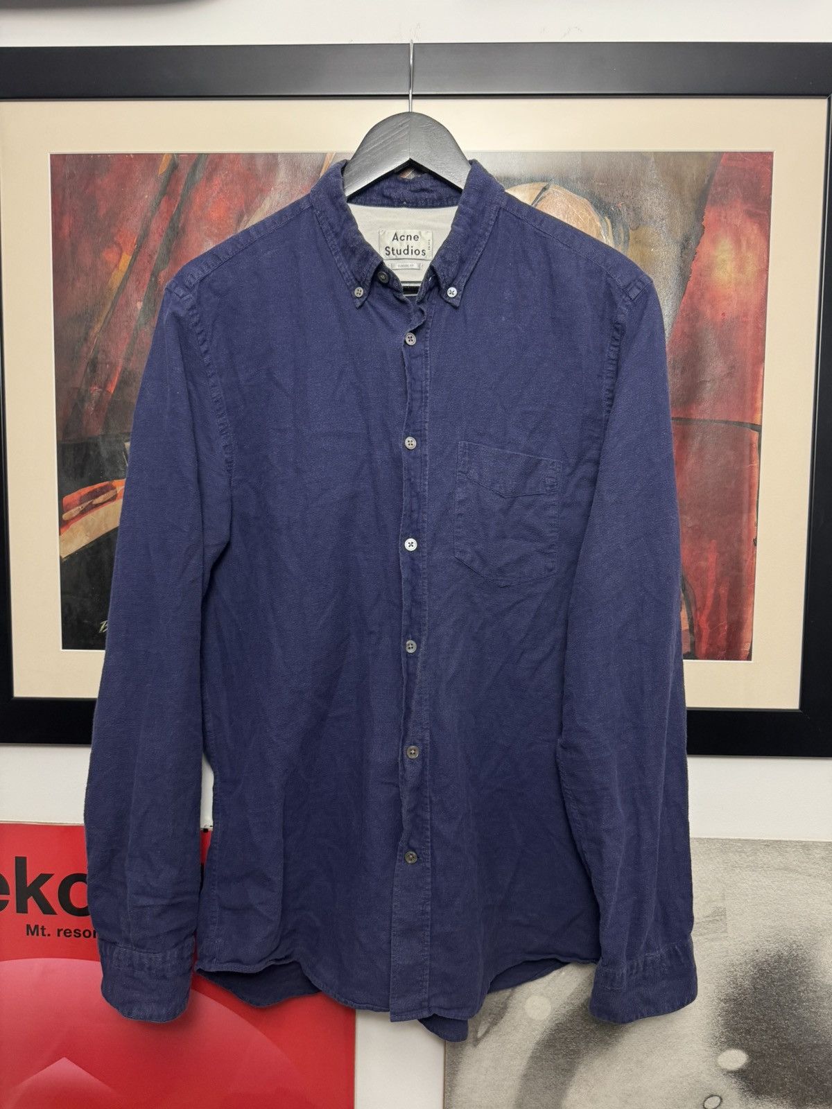 Acne Studios Acne Studios Isherwood Casual Button Up Shirt Navy Blue Size US M / EU 48-50 / 2 - 1 Thumbnail